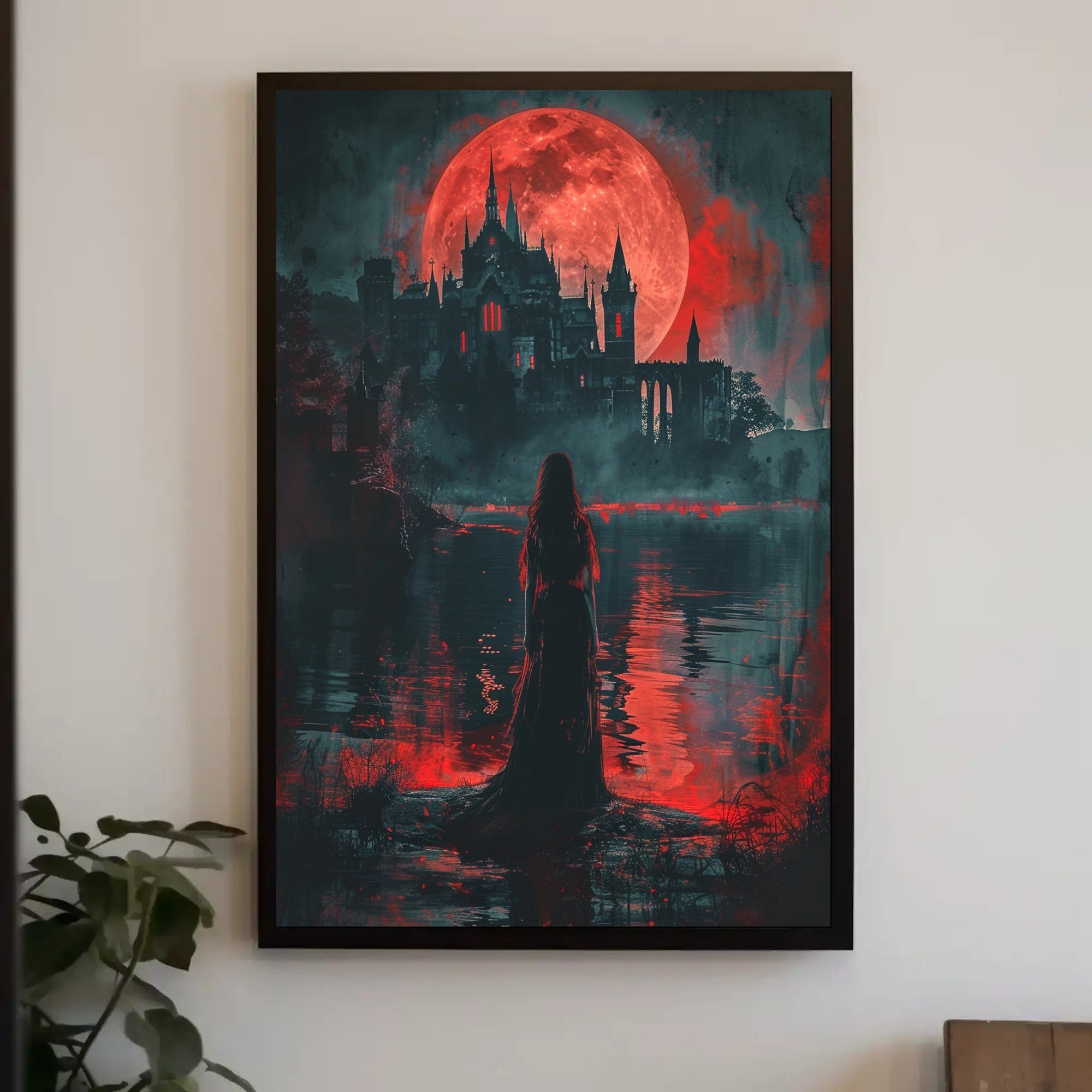 Dark Castle by Moonlight: Gothic Fantasy Poster PosterGoat