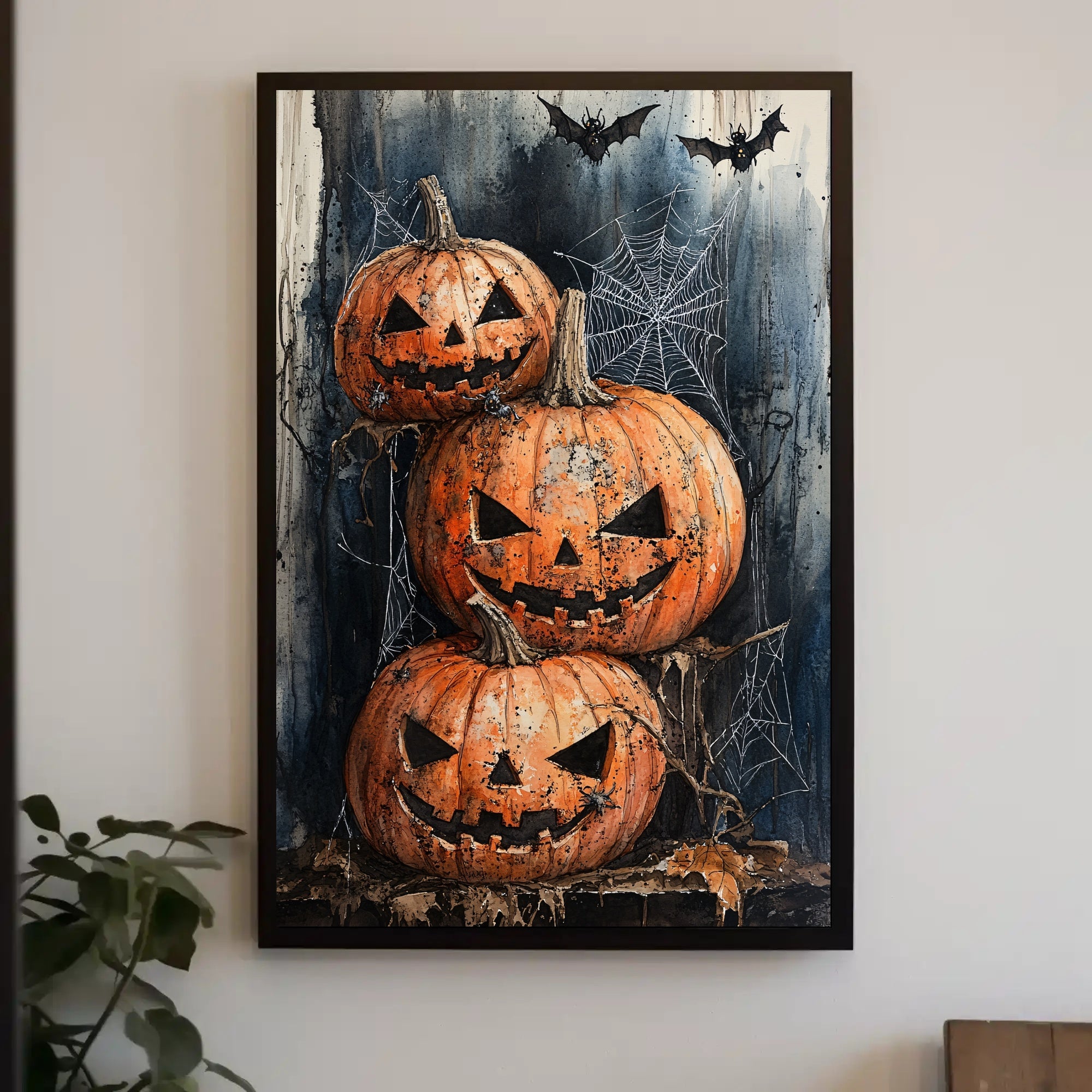 Haunted Halloween Pumpkins Poster