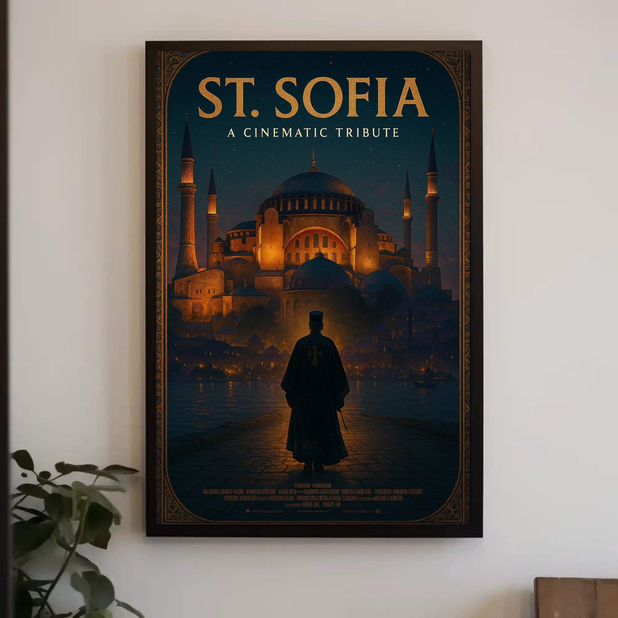 Majestic Hagia Sophia Under Night Sky Cultural or Heritage Poster PosterGoat
