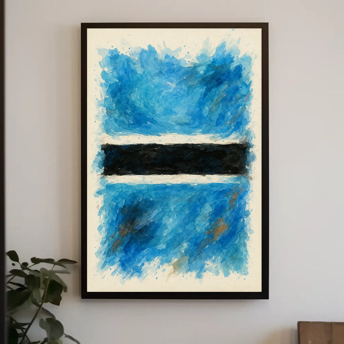 Abstract Blue And Black Composition Poster