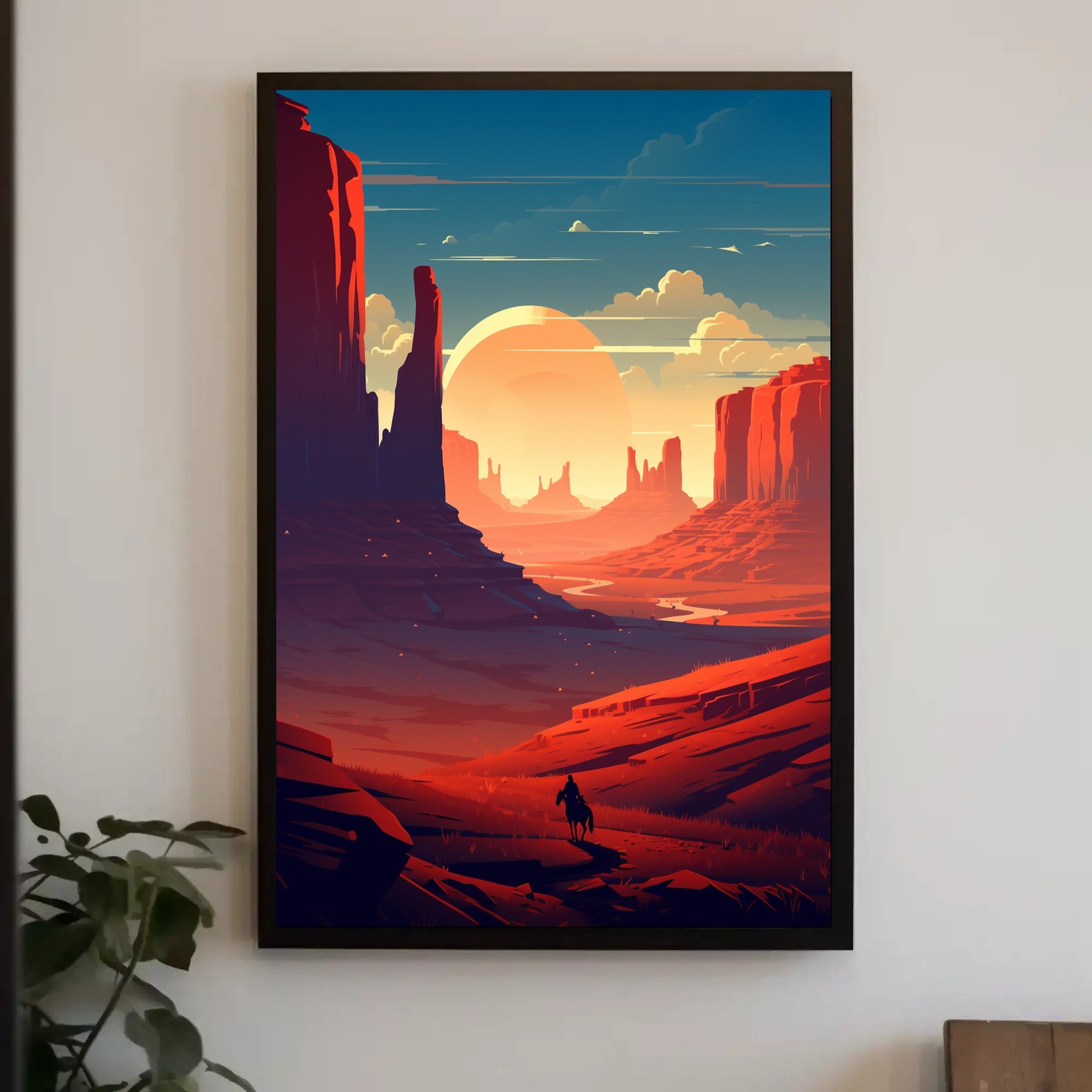 Desert Sunset Journey Poster PosterGoat