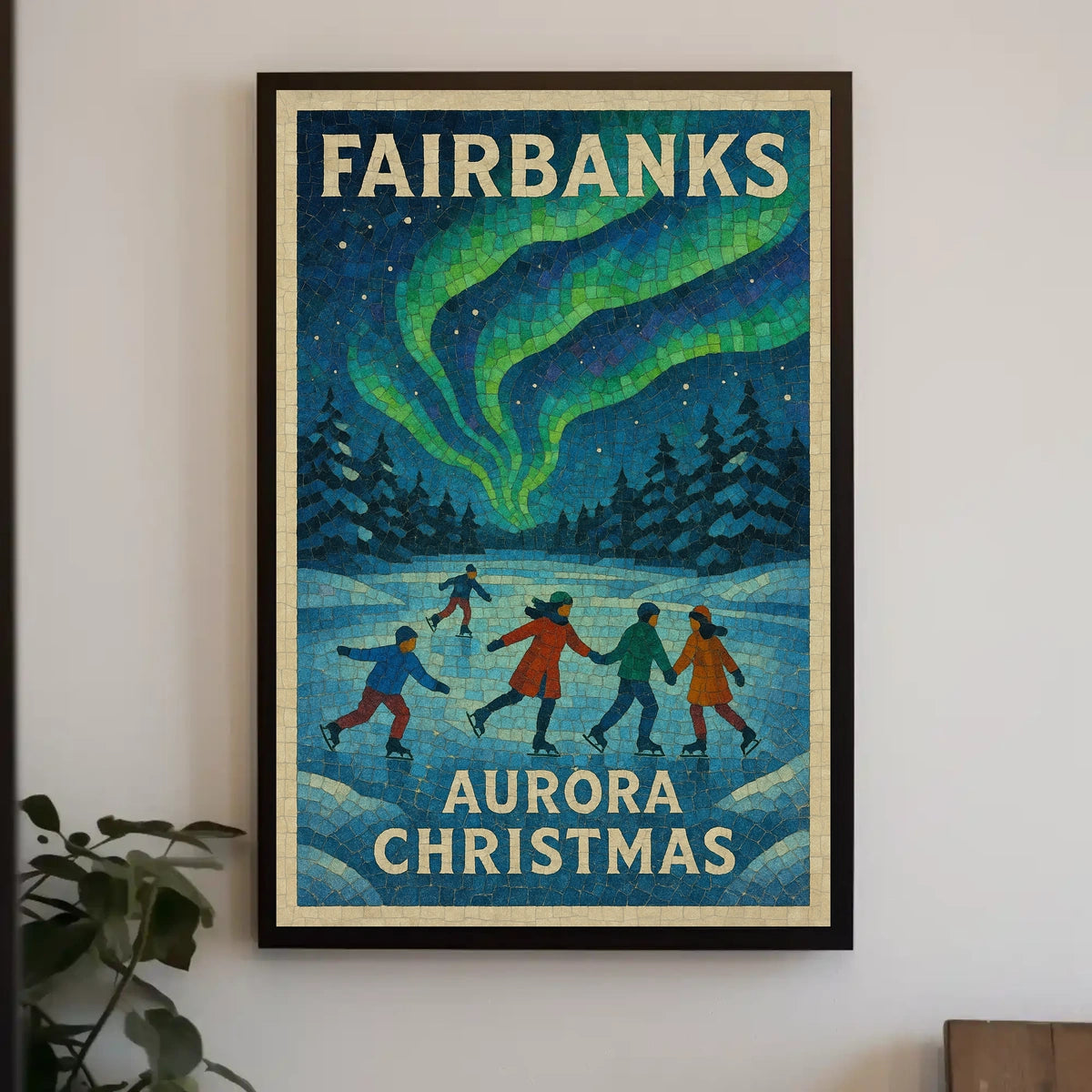 Fairbanks Aurora Christmas Poster