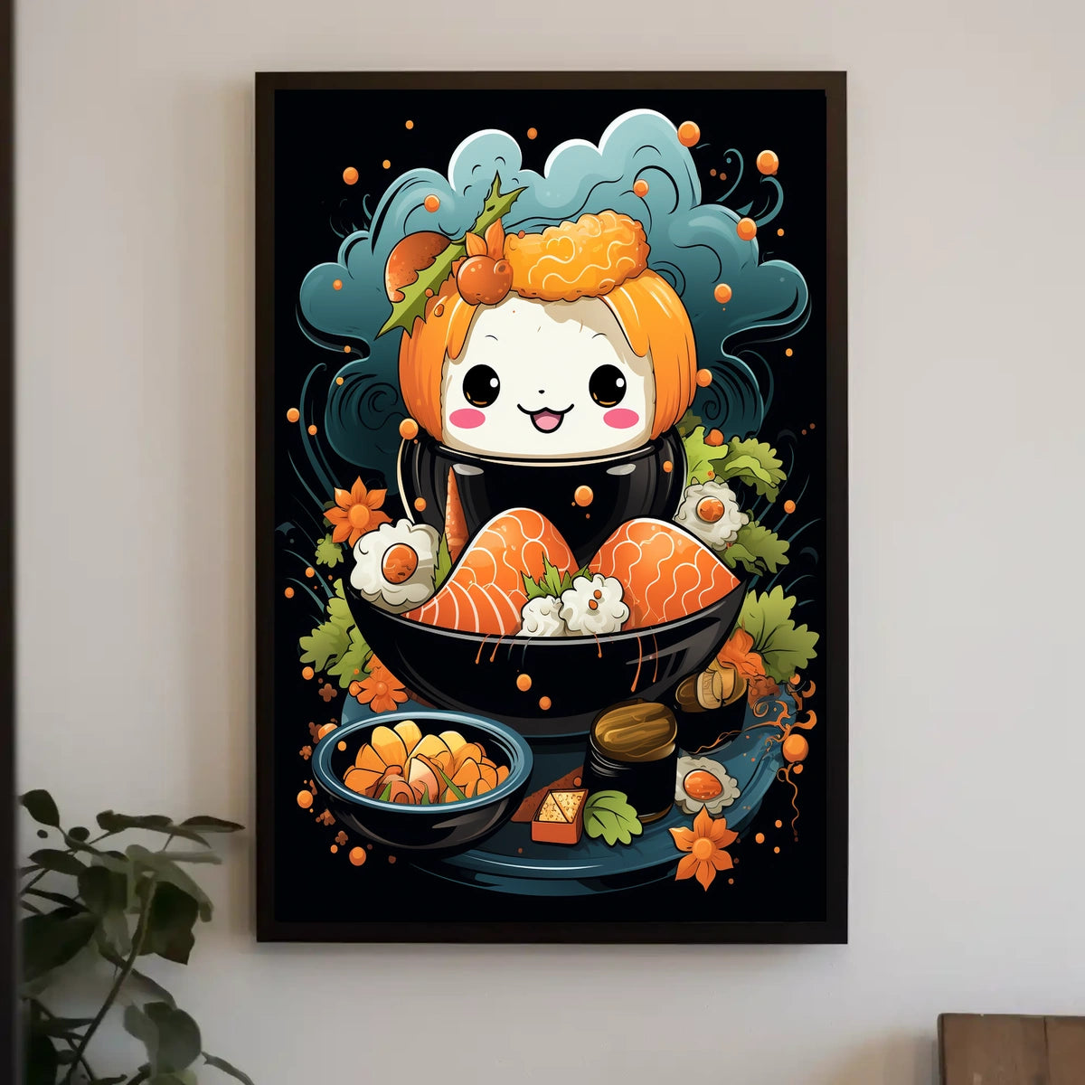 Cute Smiling Sushi Art - Abstract, Artistic, or Pop Culture Poster