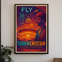 Turkmenistan Vintage Travel Poster with Cultural Elements PosterGoat