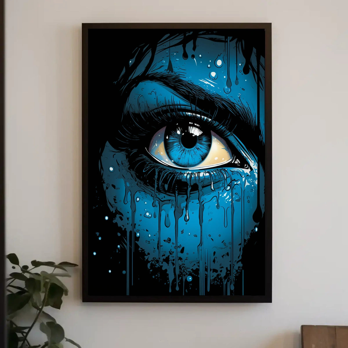 Intense Blue Eye Surreal Art Poster Print