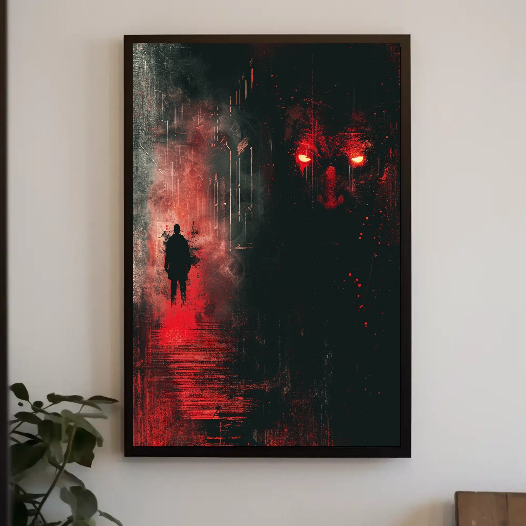 Mysterious Silhouette Horror Scene Suspenseful Artistic Poster PosterGoat
