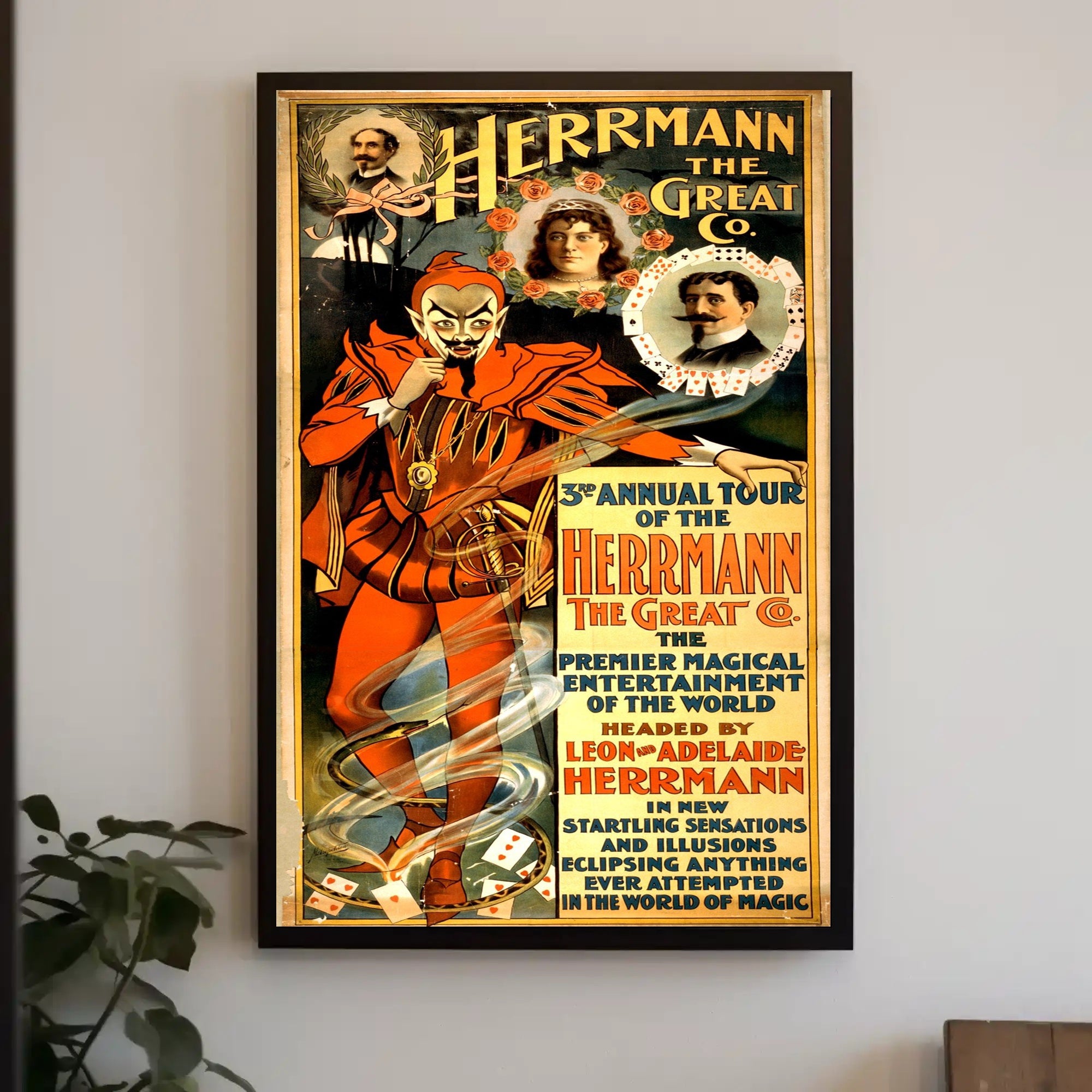 Herrmann the Great Co. Vintage Magic Illusion Show Poster