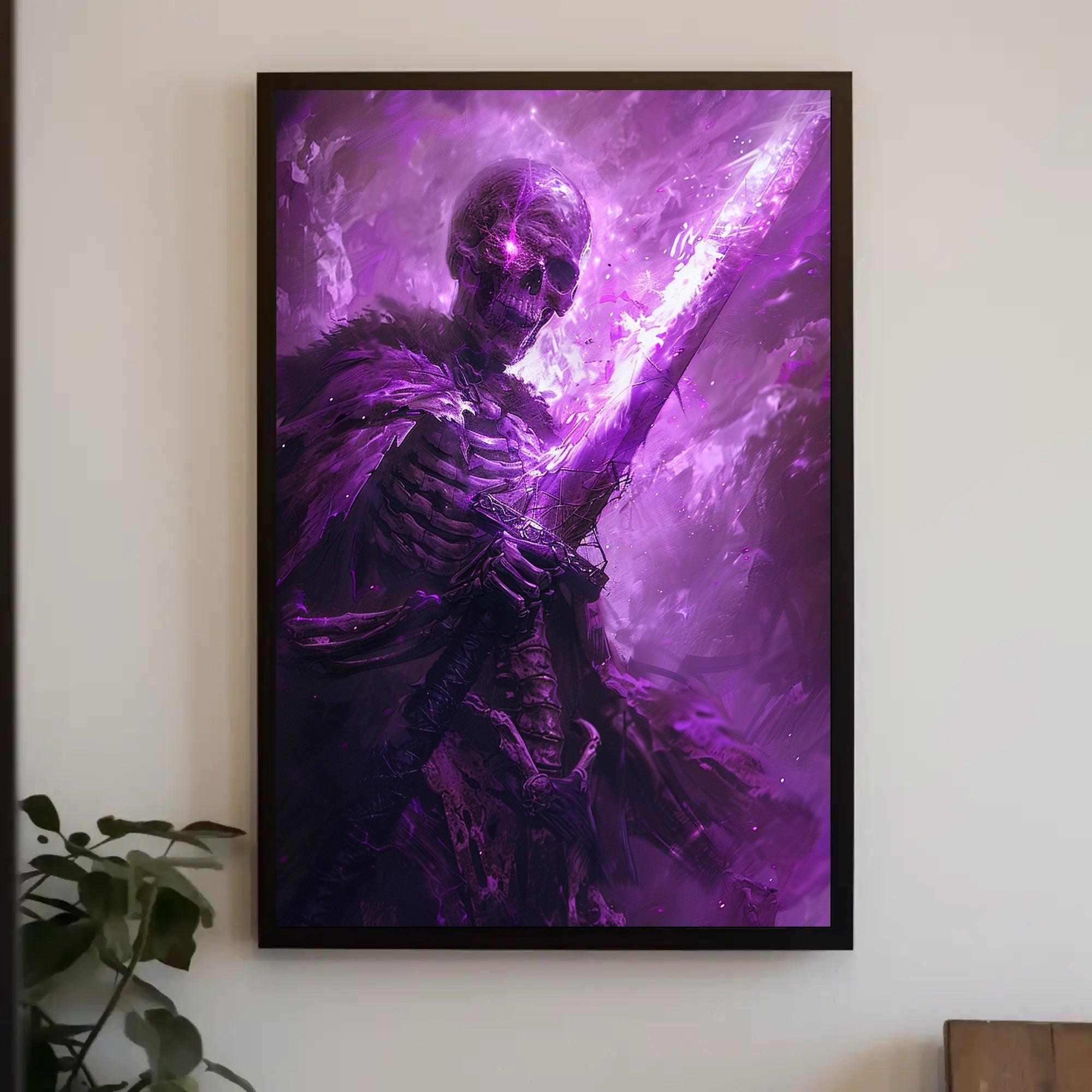 Enchanted Skeleton Warrior Art Print Poster for Home Decor PosterGoat