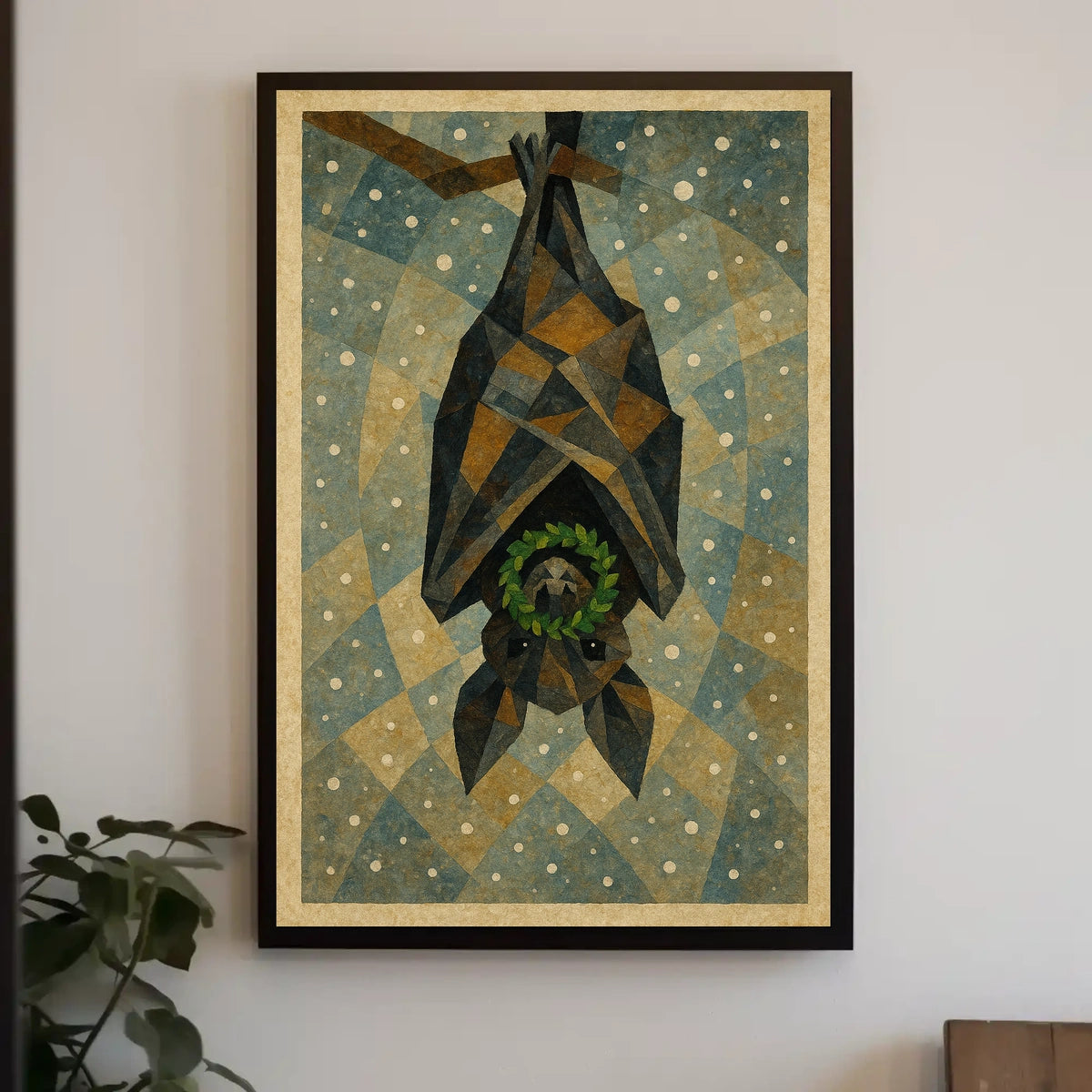 Geometric Bat Art Poster