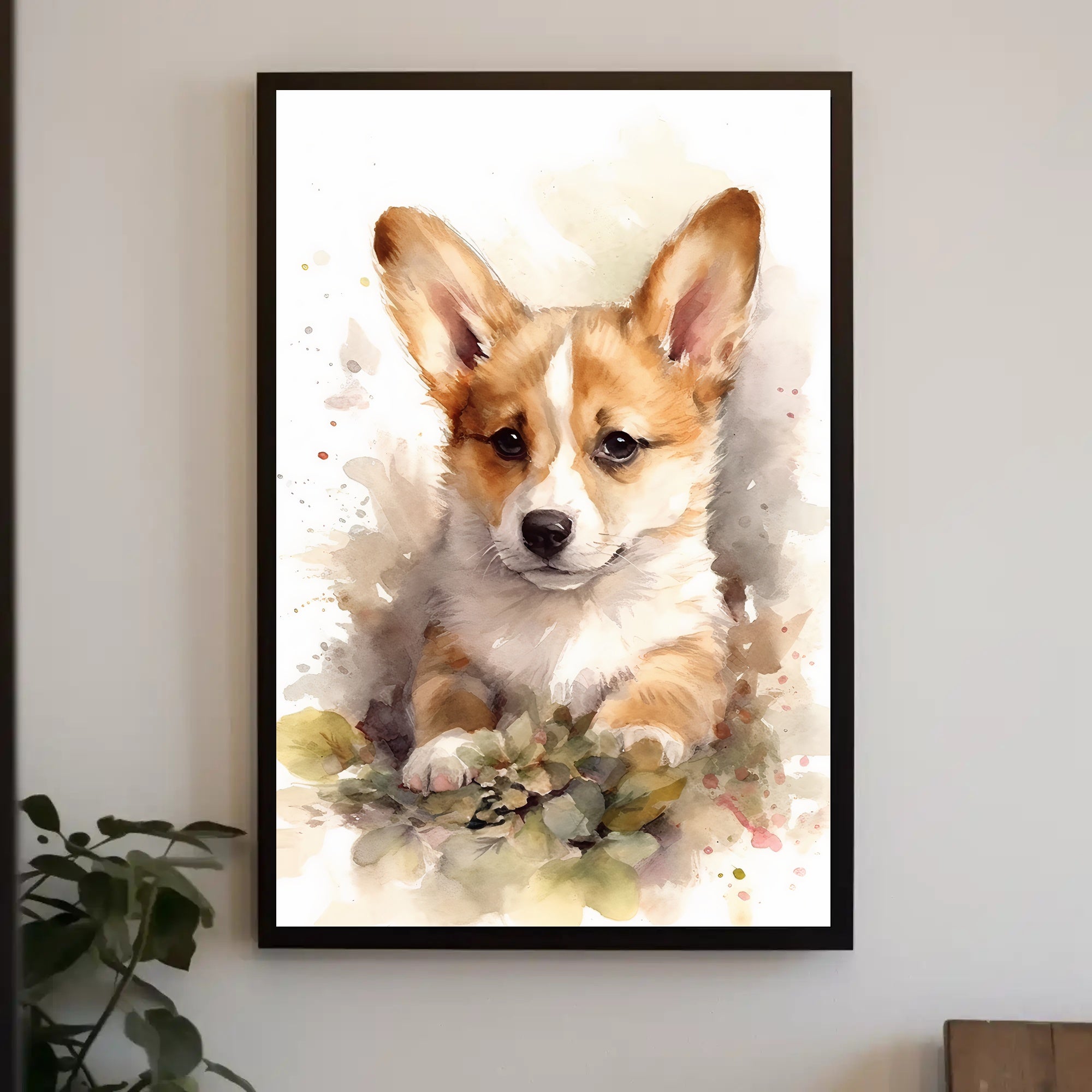 Corgi Watercolor Poster Wall Art Print Home Decor