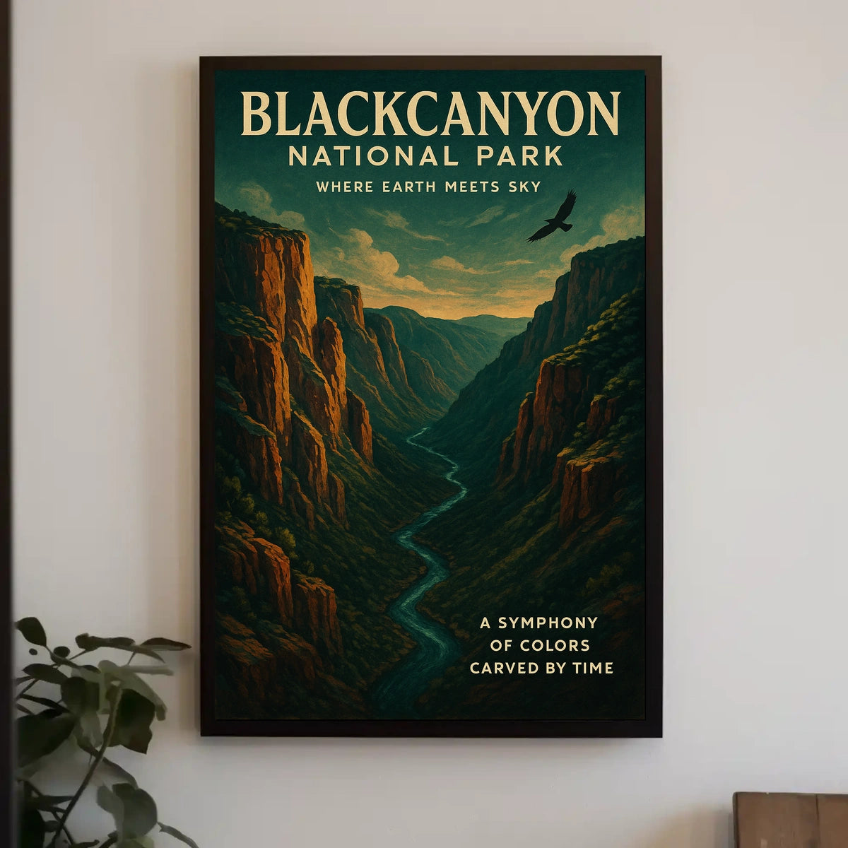 Black Canyon Splendor Vintage Illustration National Park Poster