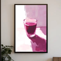 Glass Of Red Abstract Poster Wall Art Print
