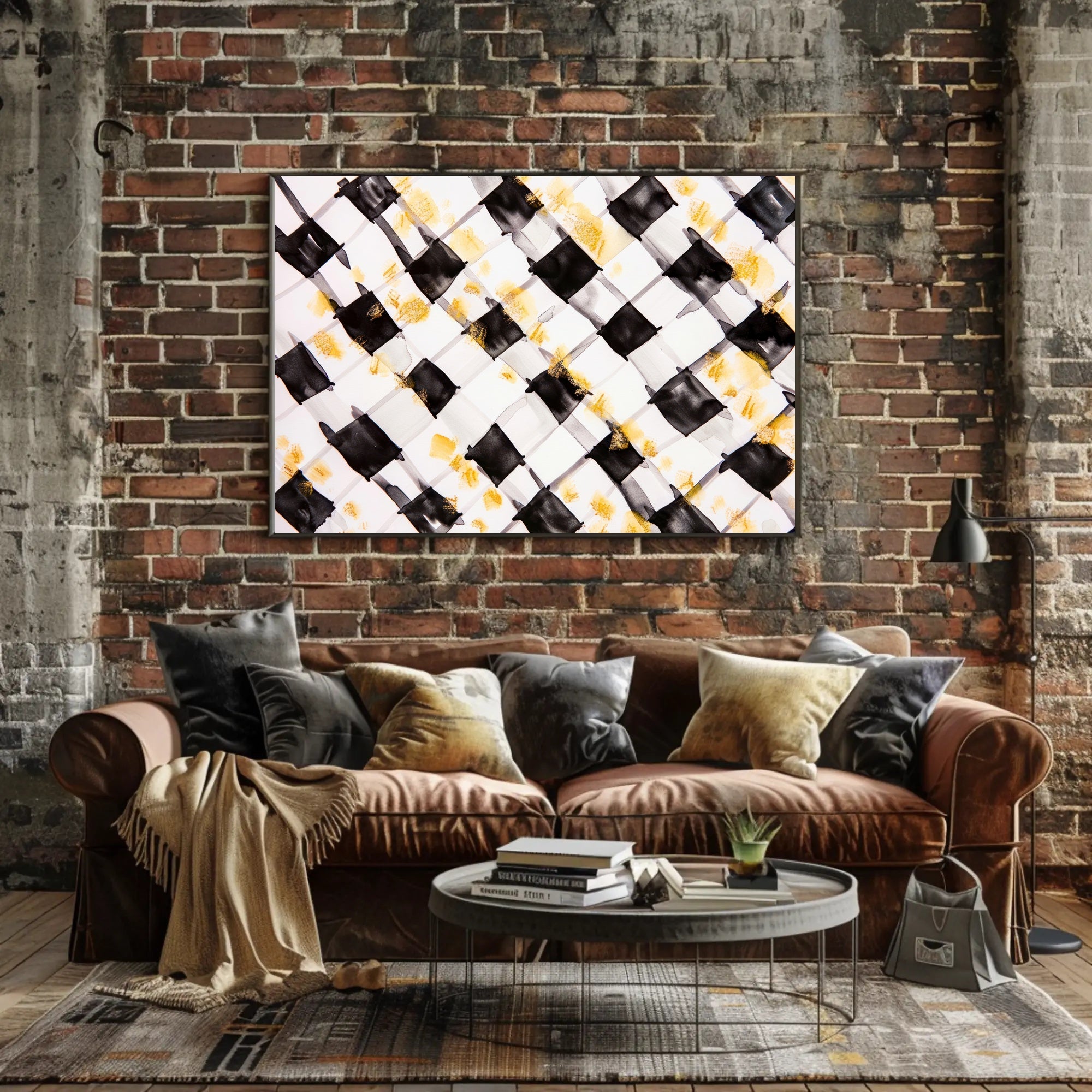 Abstract Checkered Art Poster