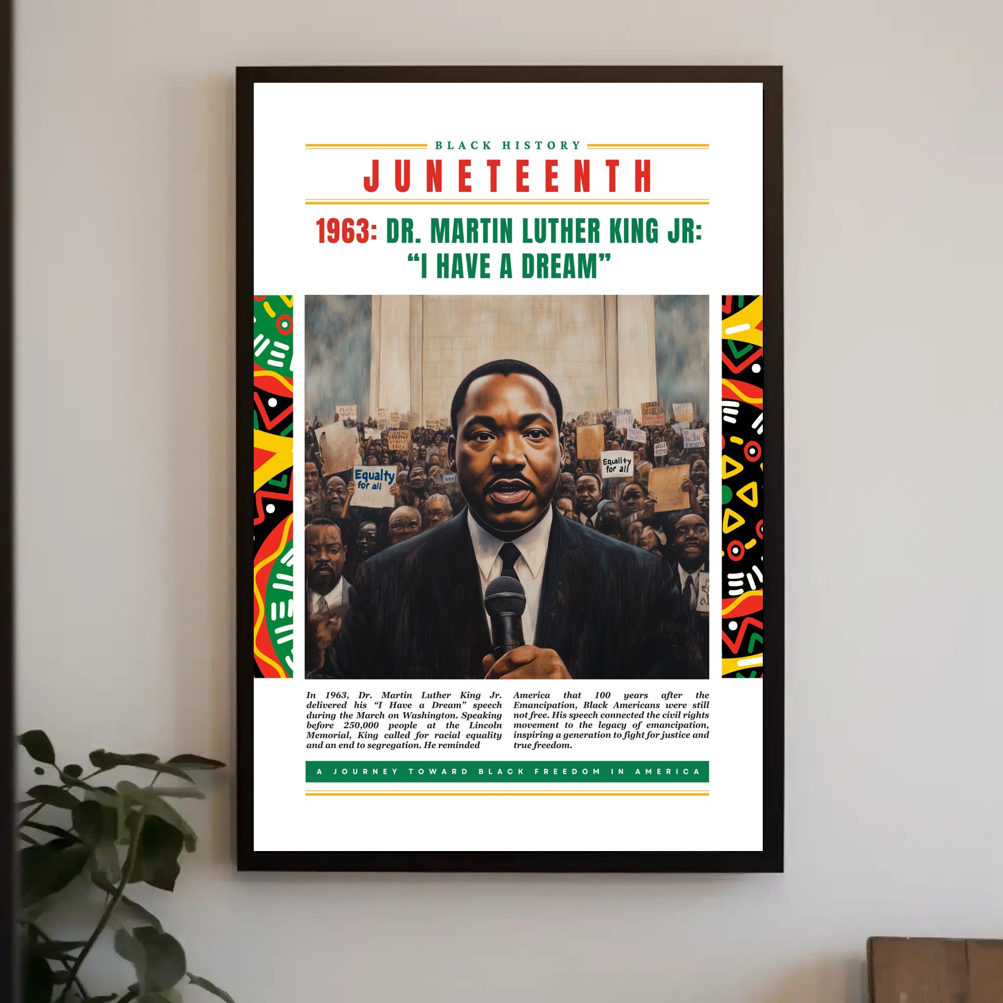 Black History Juneteenth MLK Speech Cultural or Heritage Poster