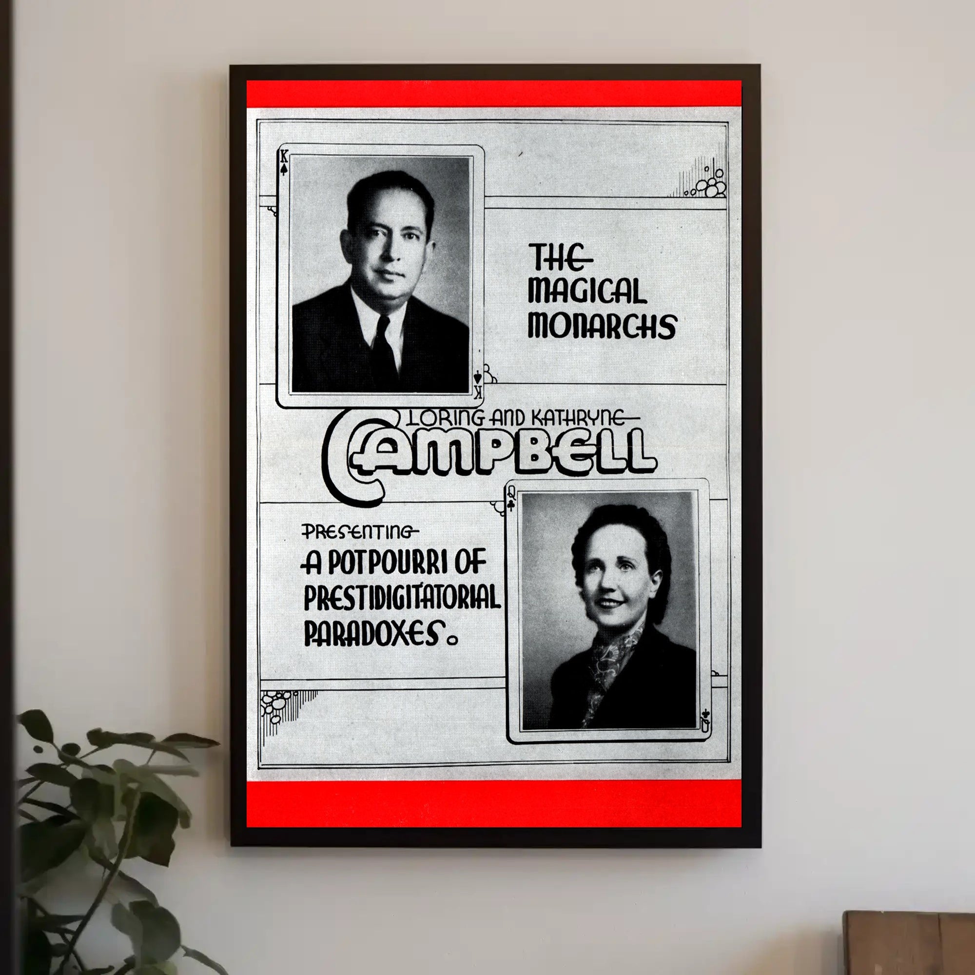 Vintage Magic Show Poster: The Magical Monarchs Cultural Display