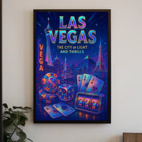 Las Vegas Neon Poster City Of Lights For Home Decor