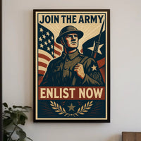 Patriotic Soldier WWII Military Recruitment Propaganda Poster PosterGoat