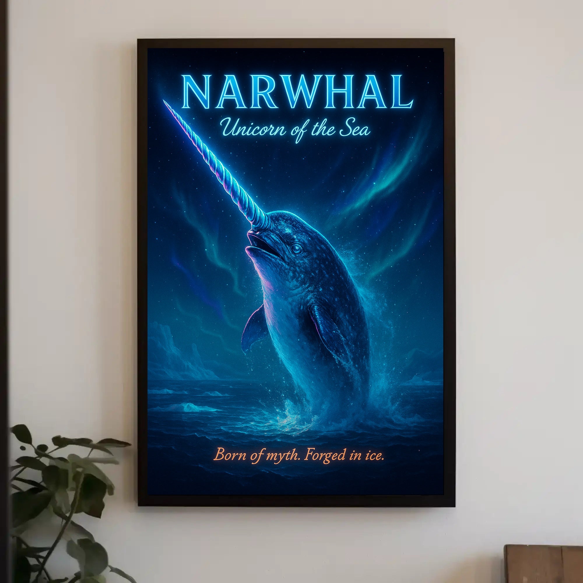 Mystical Narwhal Night Fantasy or Mythology Poster