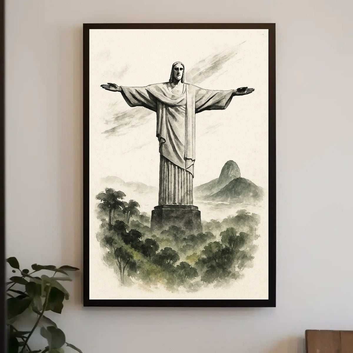Christ the Redeemer Illustration Poster