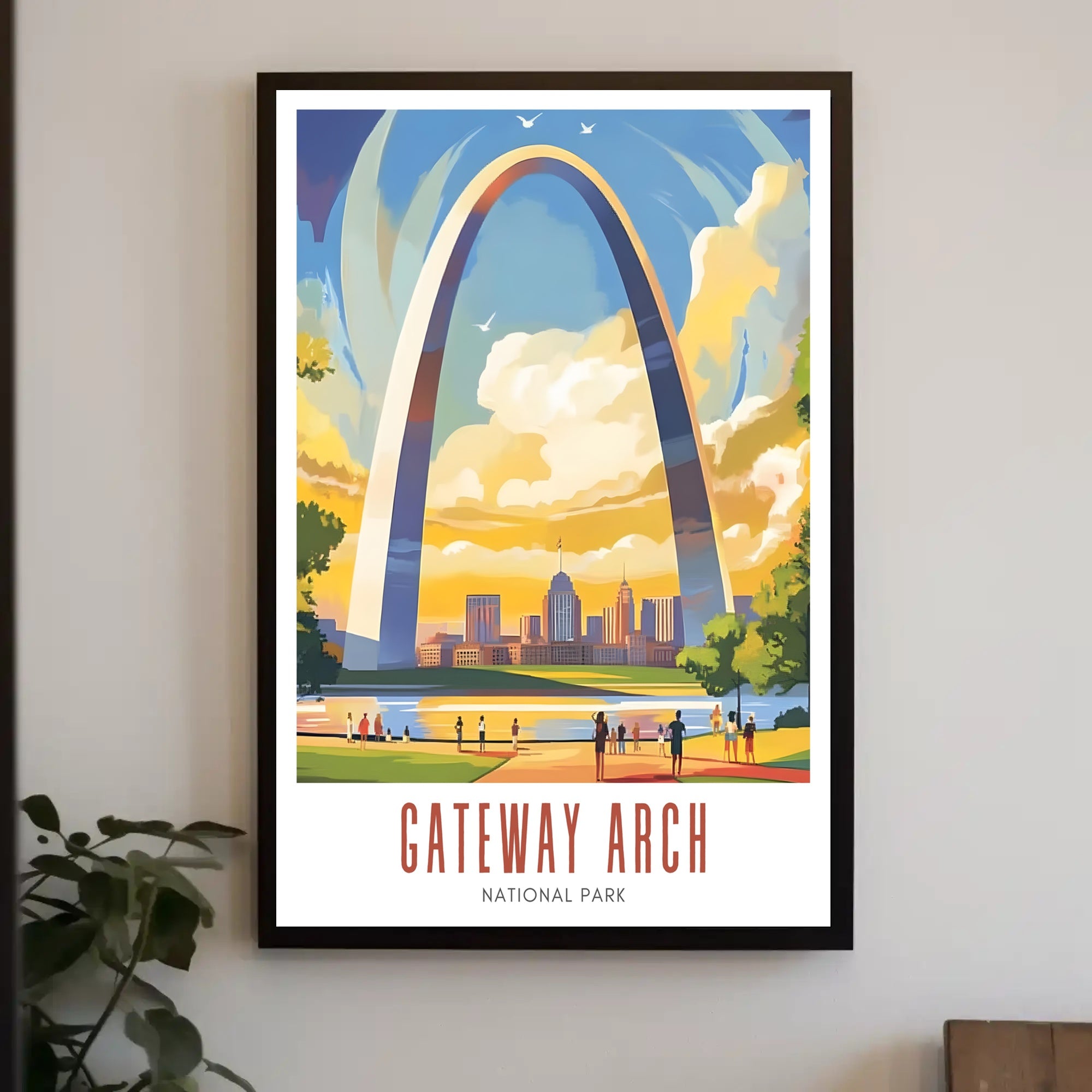 Gateway Arch Illustrated Travel Poster Print