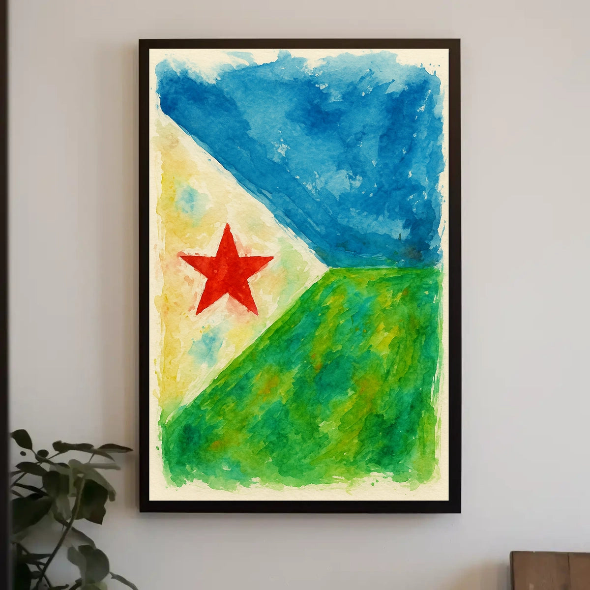 Abstract Landscape With Red Star Poster