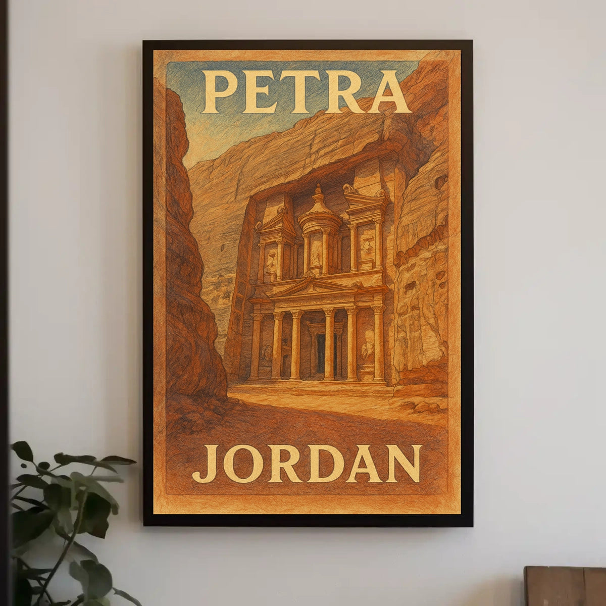 Petra Jordan Vintage Travel Poster
