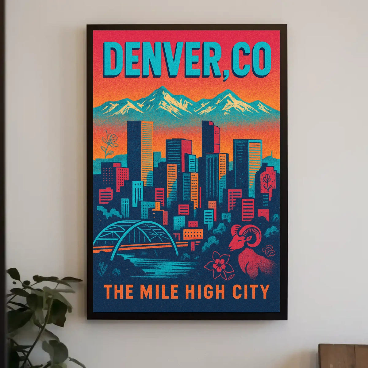 Denver, CO The Mile High City Poster