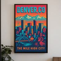 Denver, CO The Mile High City Poster