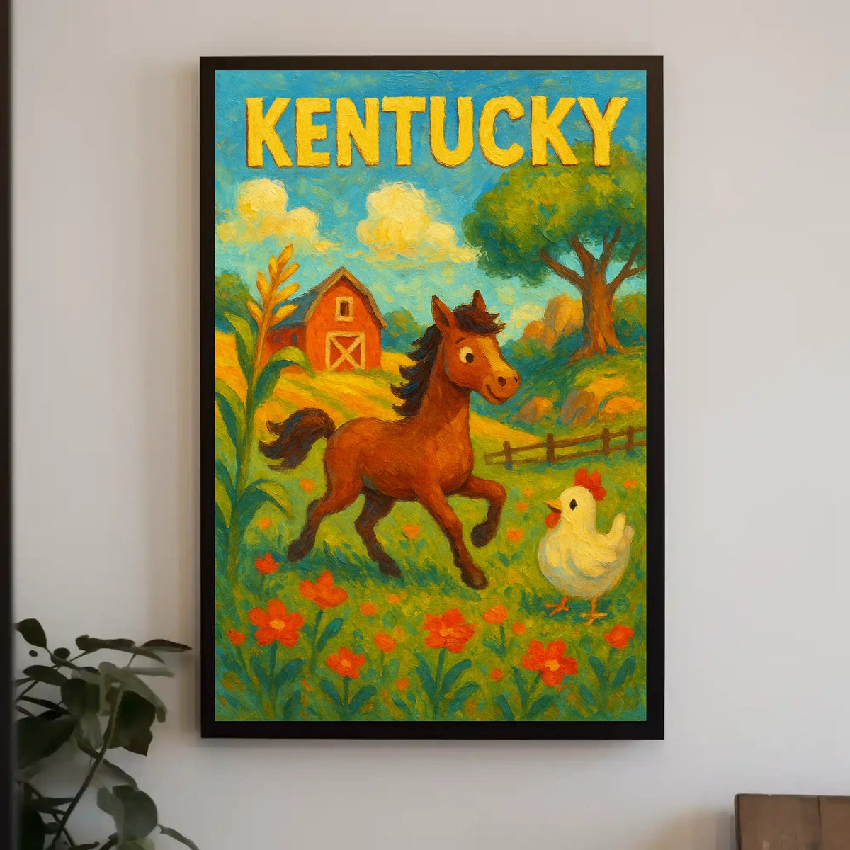 Kentucky Farm Life Rustic Vintage Poster