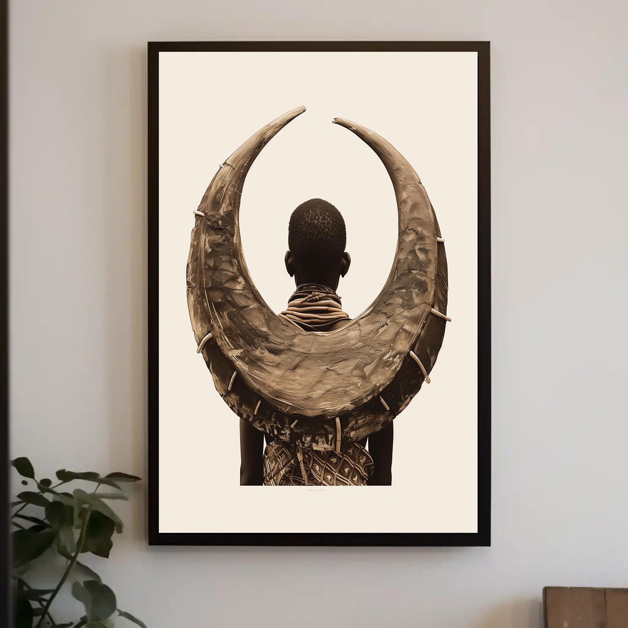 Cultural Embrace Poster Vintage Sepia Wall Art