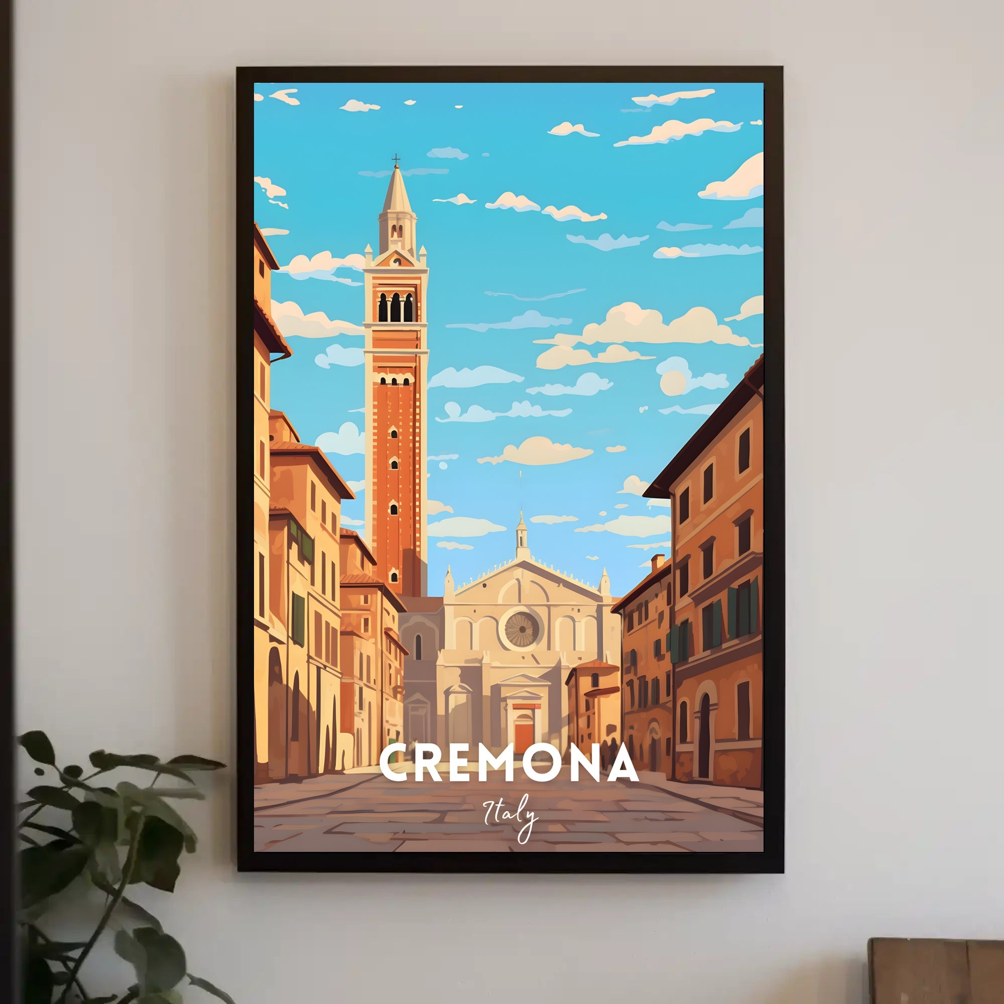 Cremona Cathedral Street Scene Poster