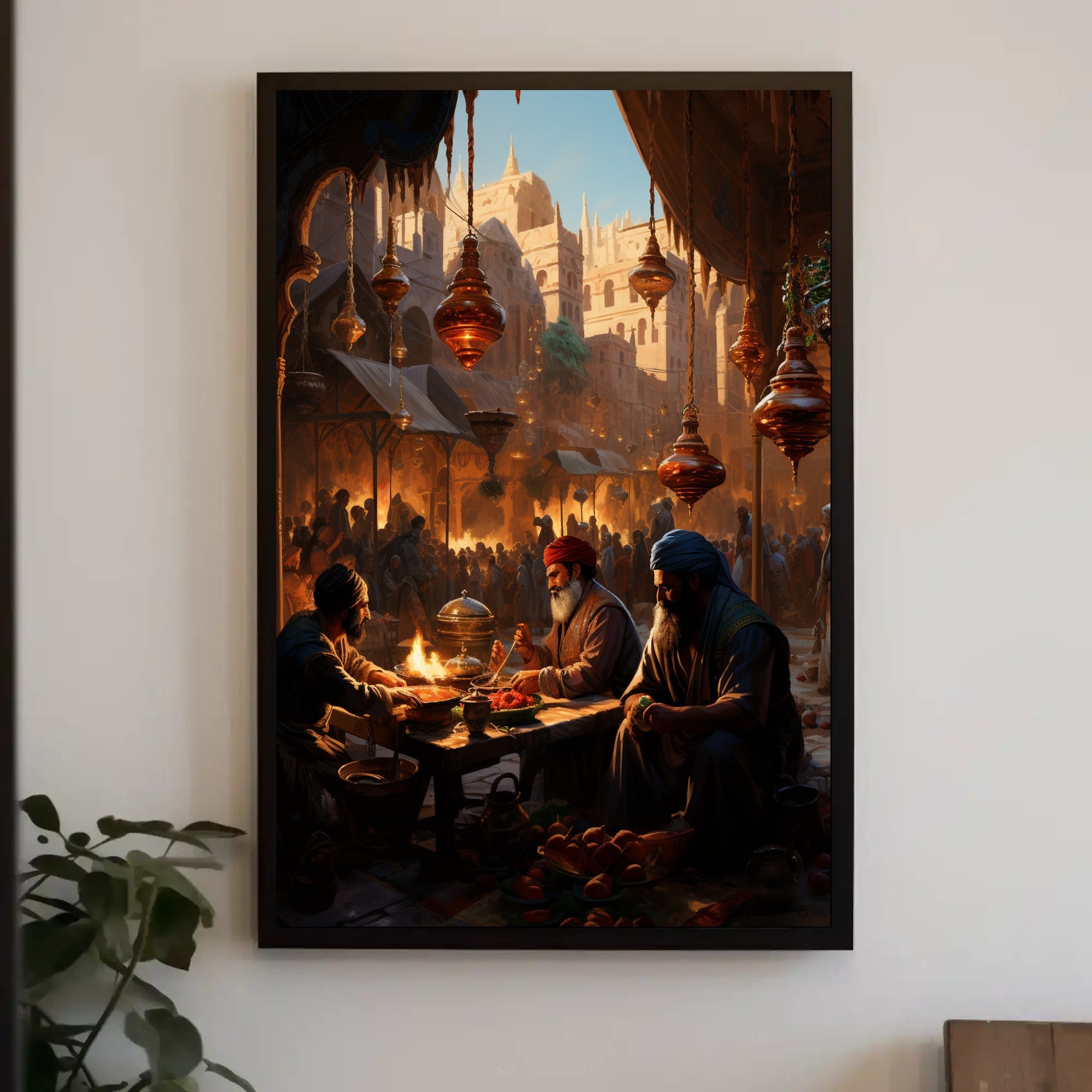 Market Scene In An Ancient City Poster