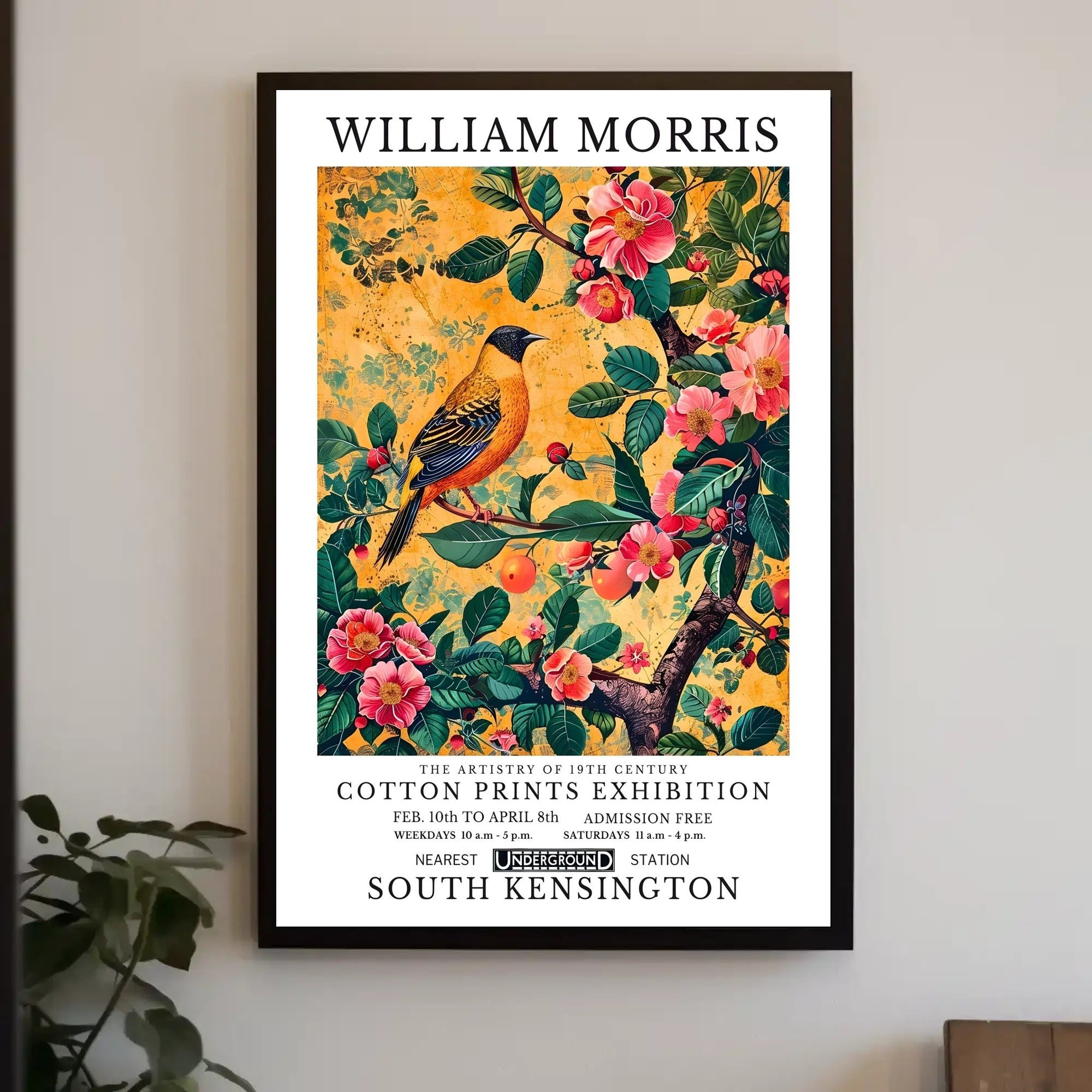 William Morris Cotton Prints Exhibition Cultural Poster