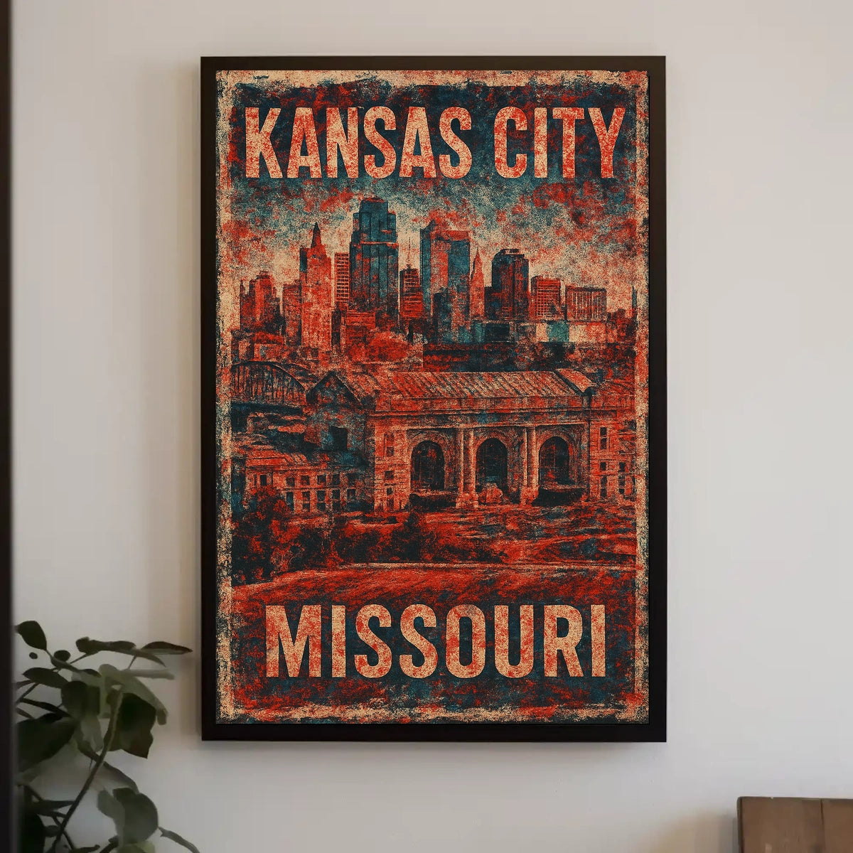 Kansas City Vintage Skyline Collector Poster