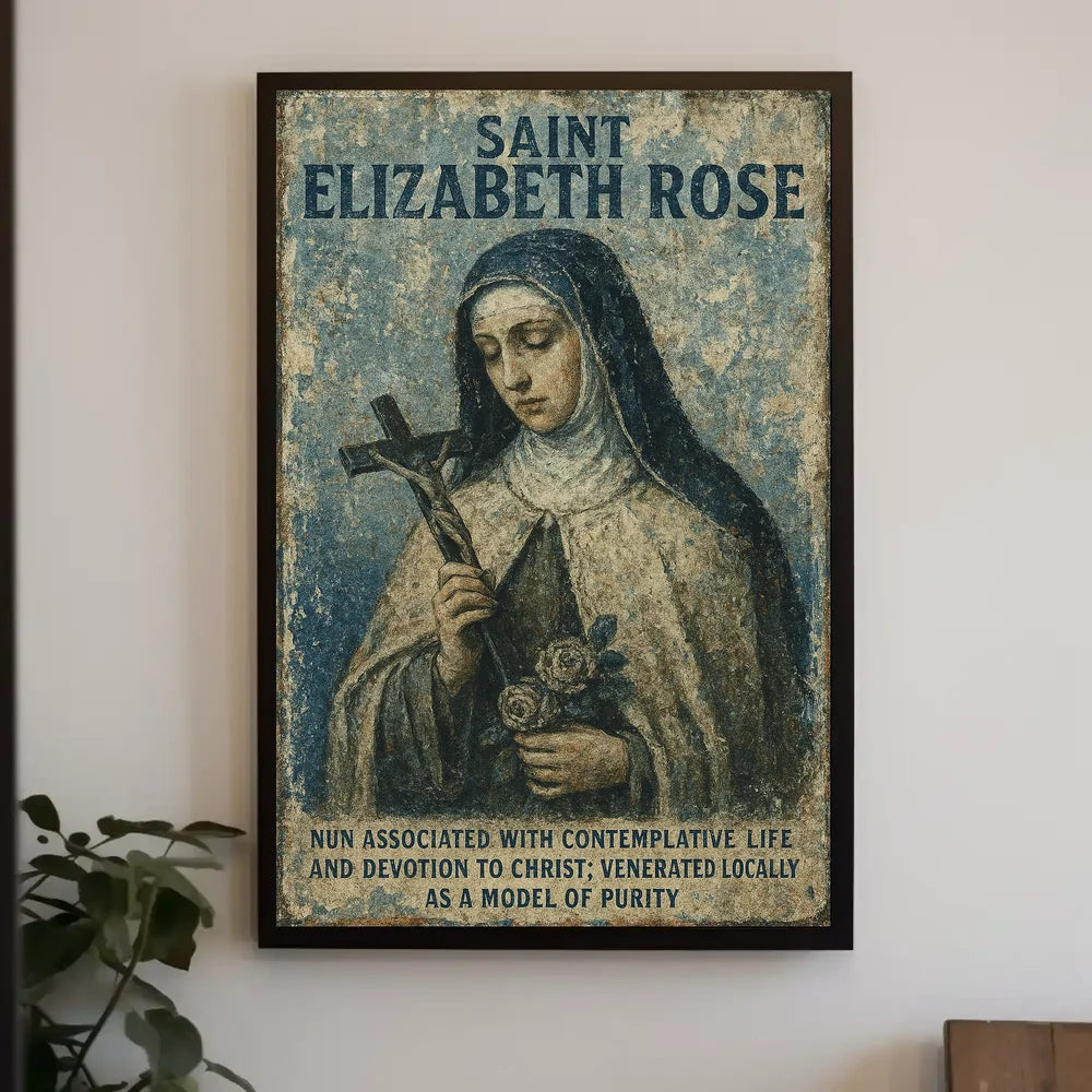 Saint Elizabeth Rose Vintage Religious Art Poster
