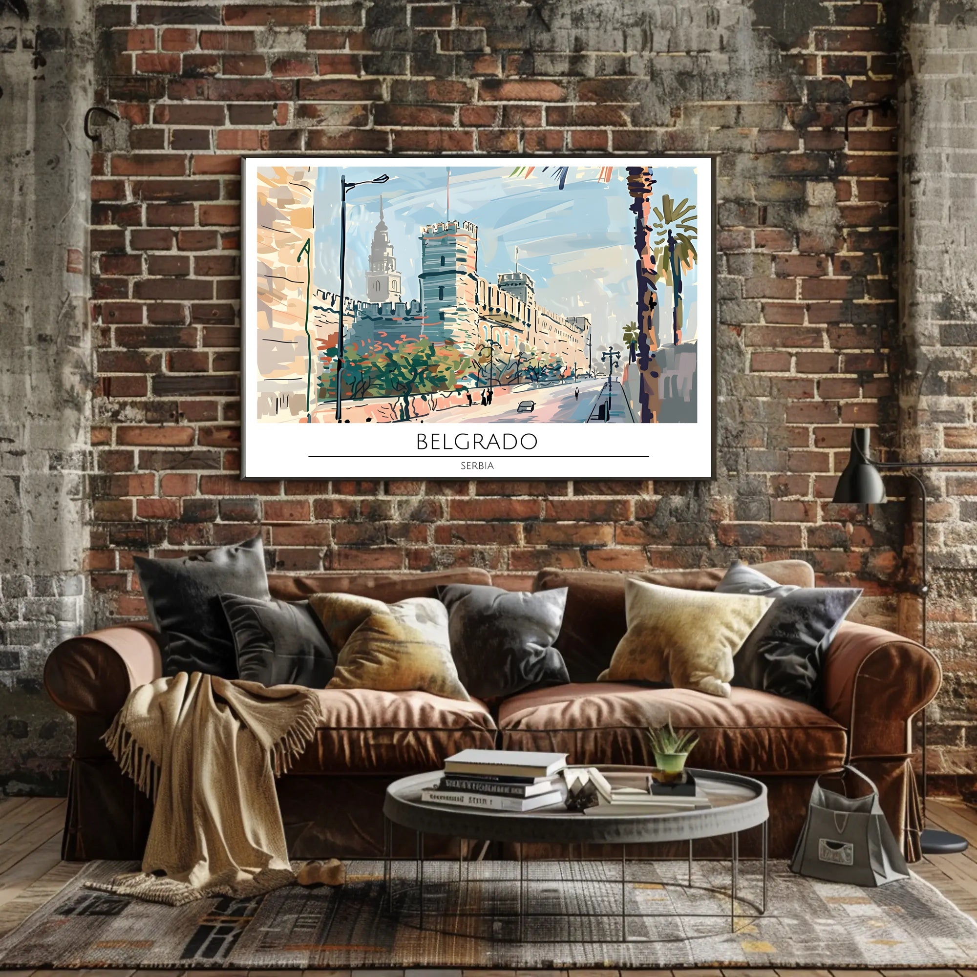 Scenic Illustration of Belgrade Poster PosterGoat