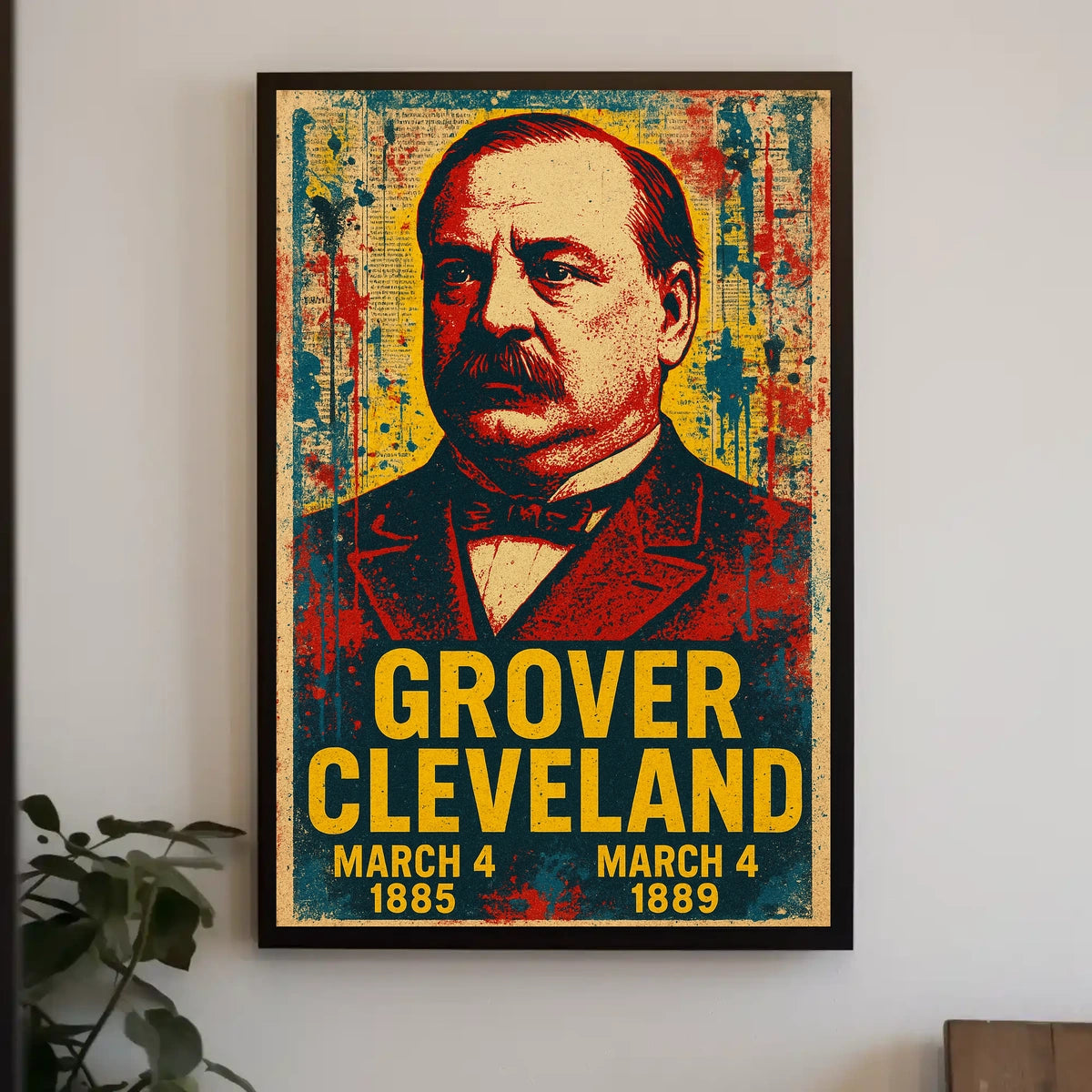 Grover Cleveland 22nd President of the United States Street Art Mashup Poster