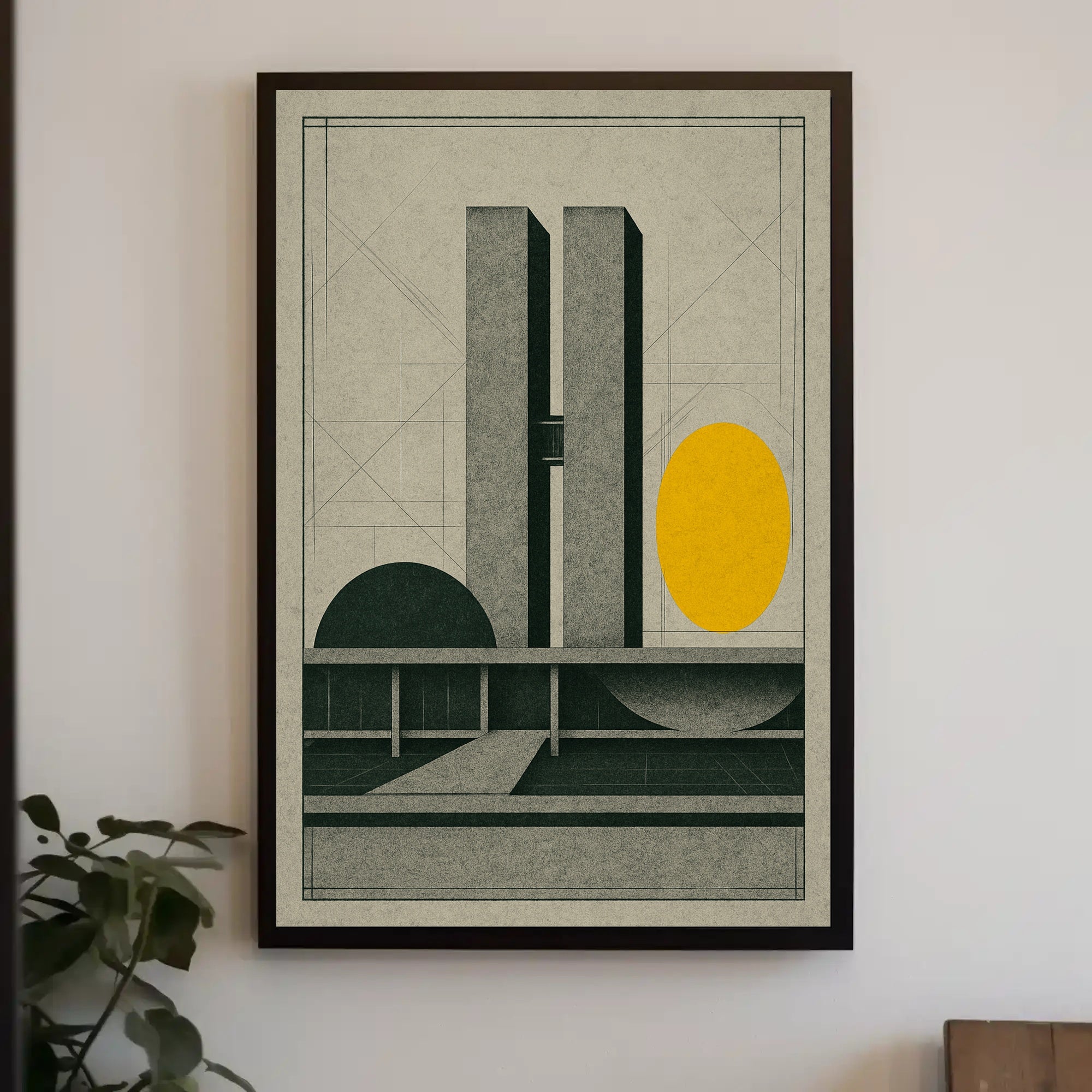 Modernist Architectural Blueprint Illustration Urban or Cityscape Poster