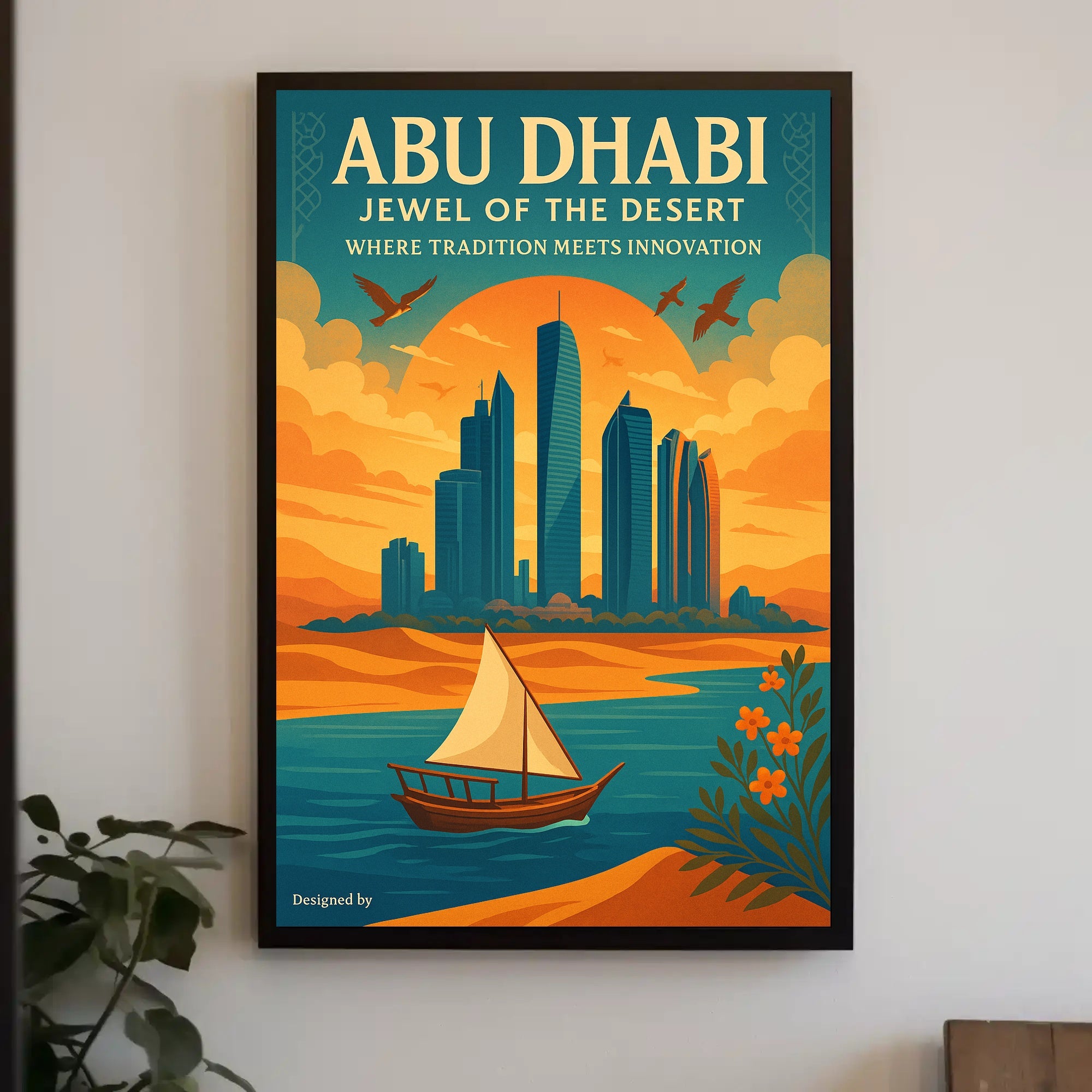 Abu Dhabi Jewel of the Desert Urban Cityscape Poster
