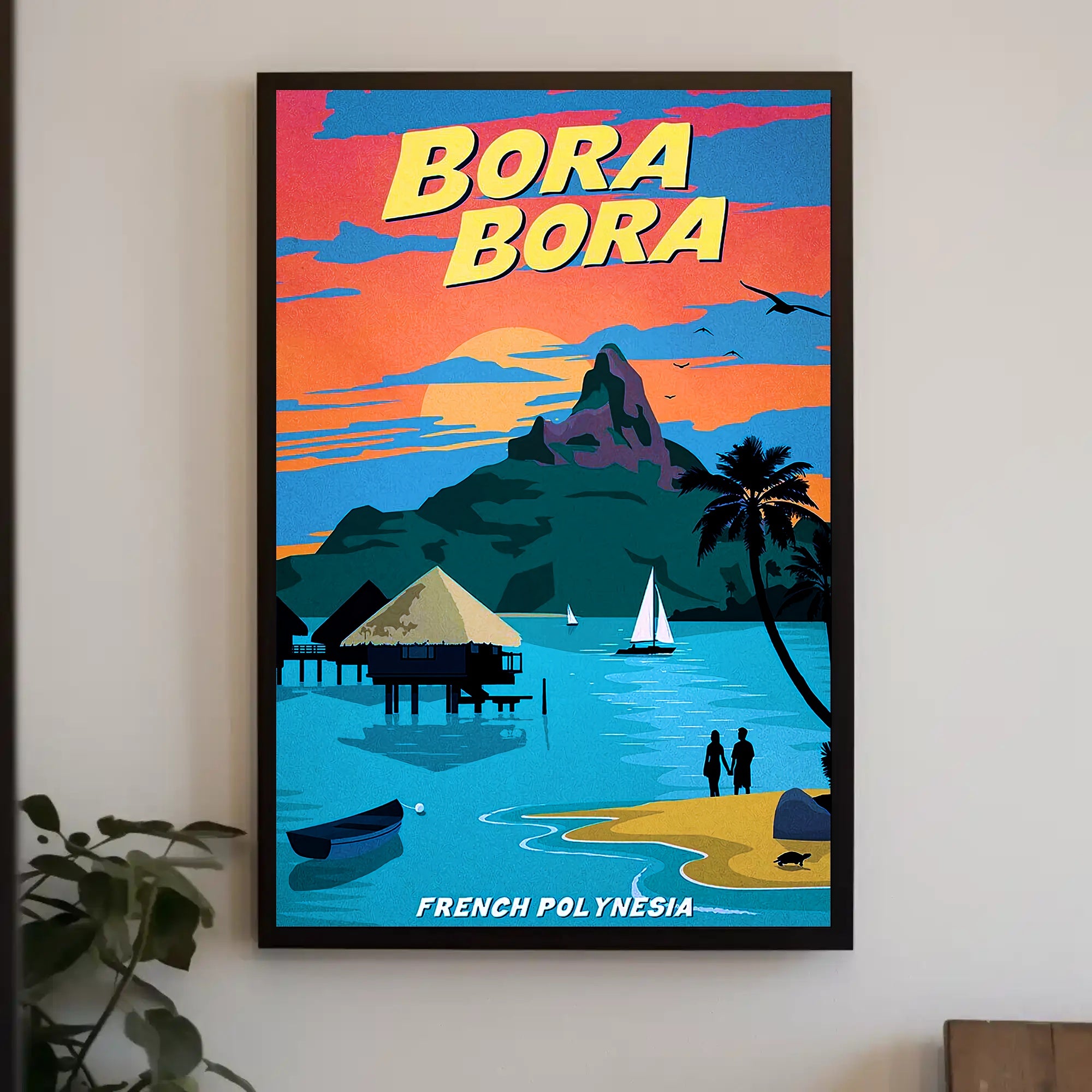 Bora Bora Romance Vintage Travel Poster PosterGoat