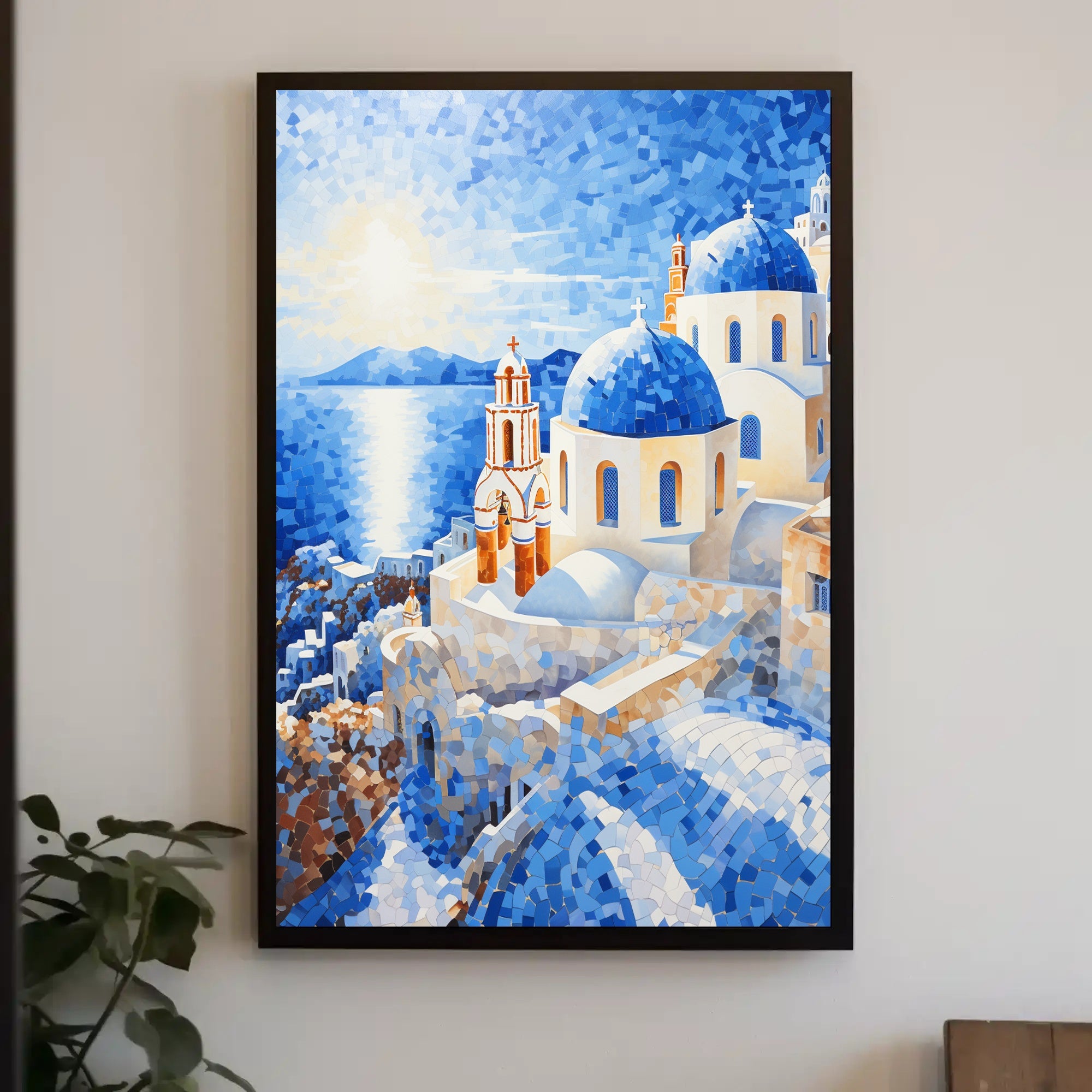 Santorini Mosaic Poster