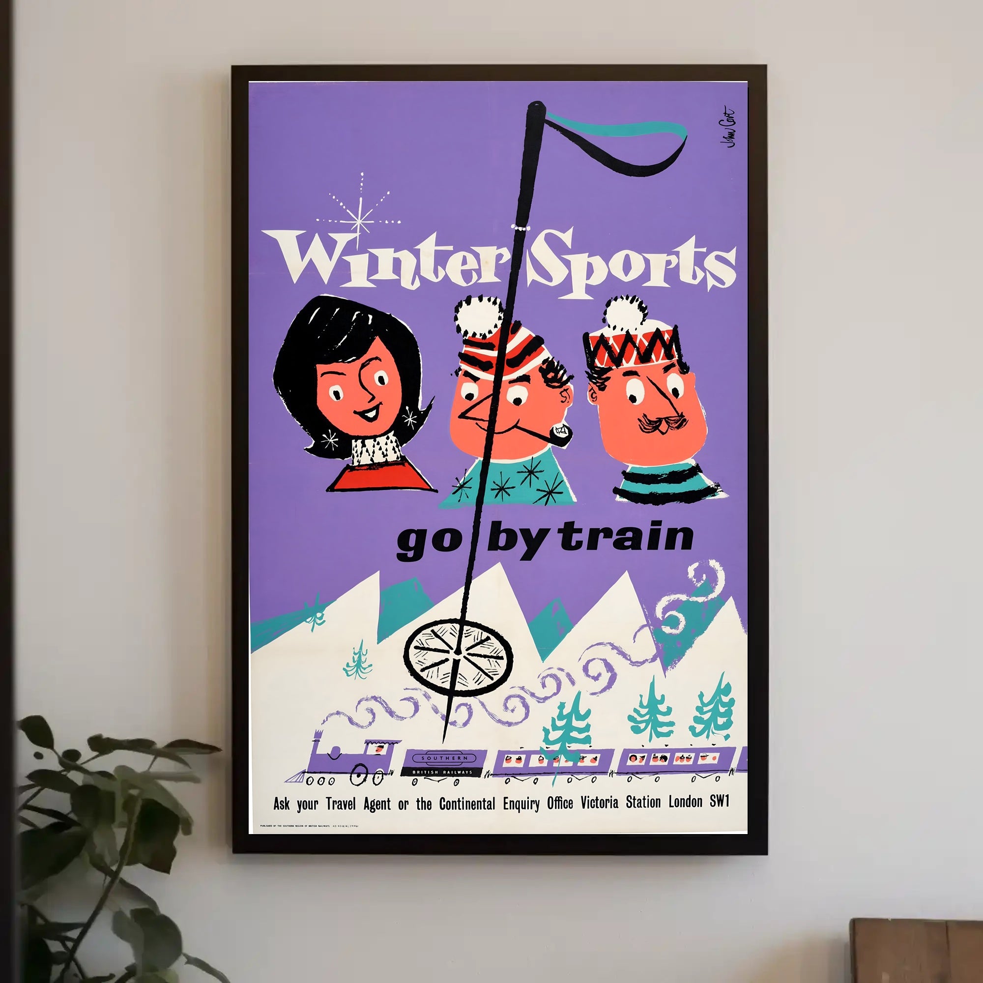 Winter Sports by Train Poster PosterGoat