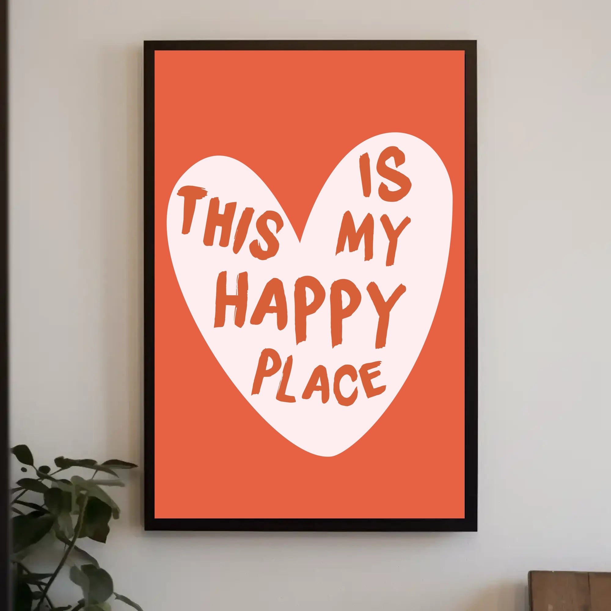 Heart-Shaped Happy Place Motivational or Quote Poster PosterGoat