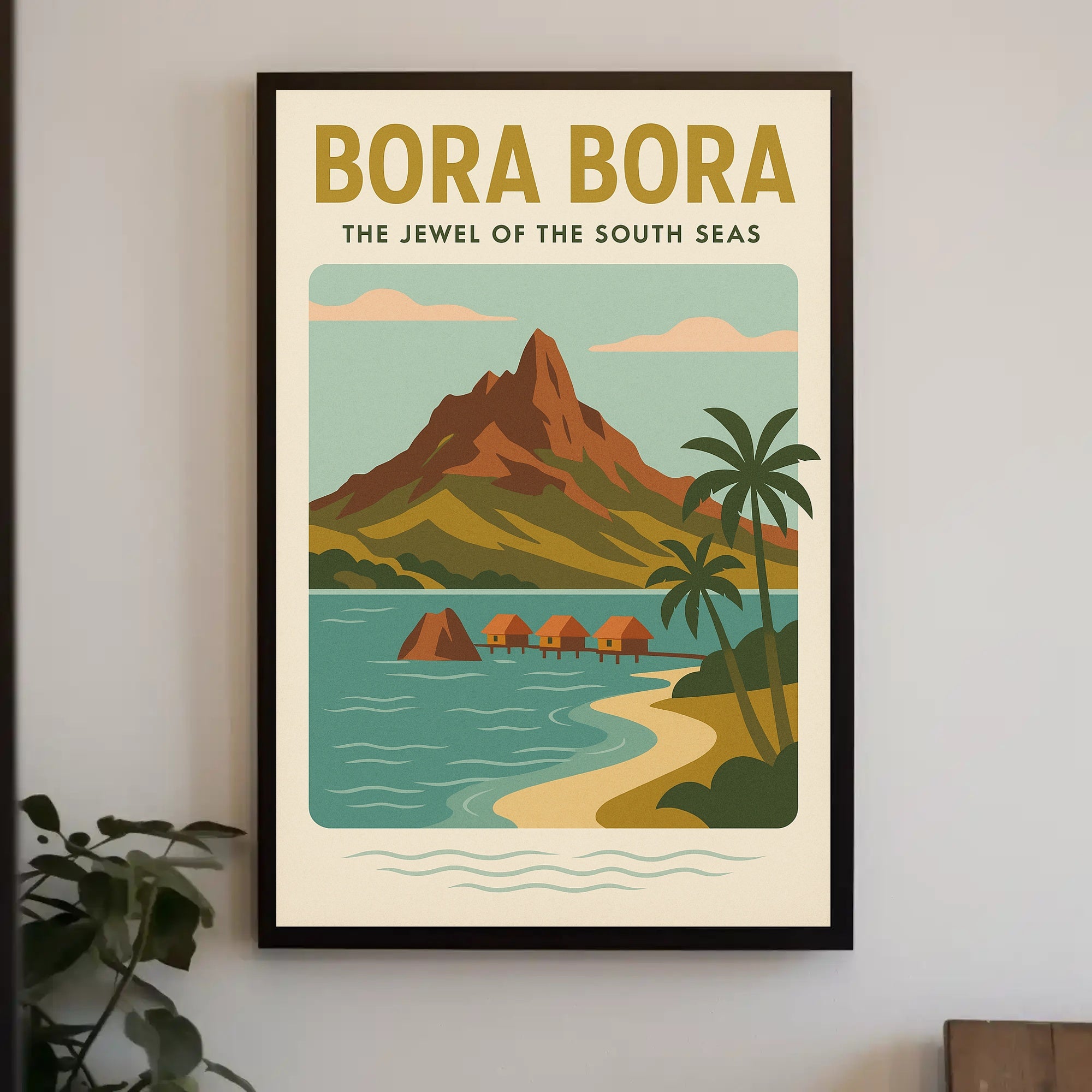 Bora Bora Serene Getaway Vintage Travel Poster PosterGoat