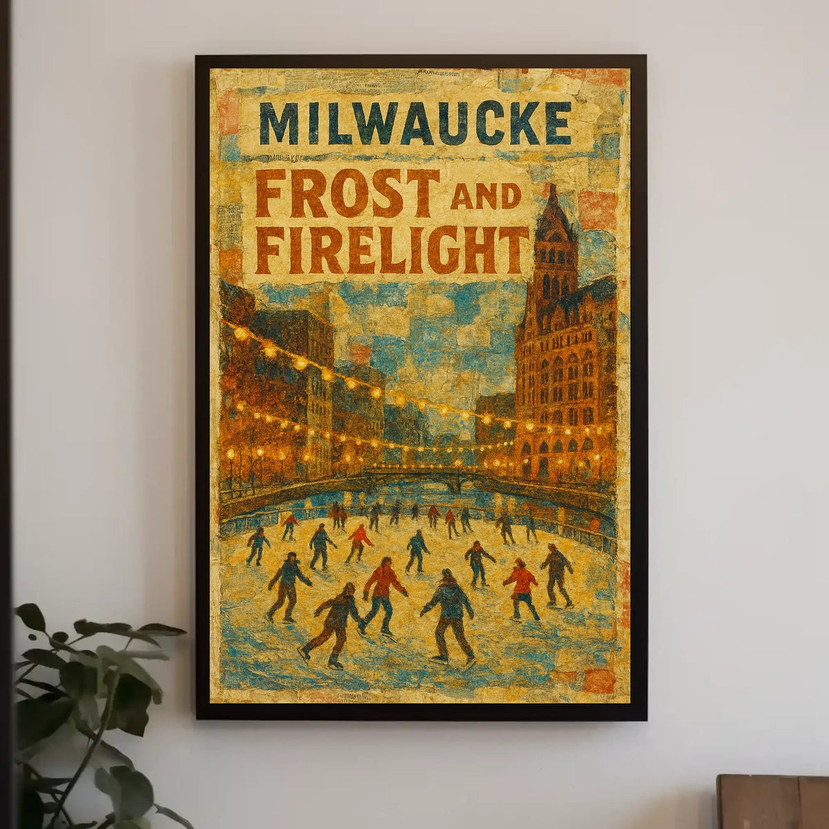 Milwaukee Nightscape City Scene Night Photography Souvenir Poster