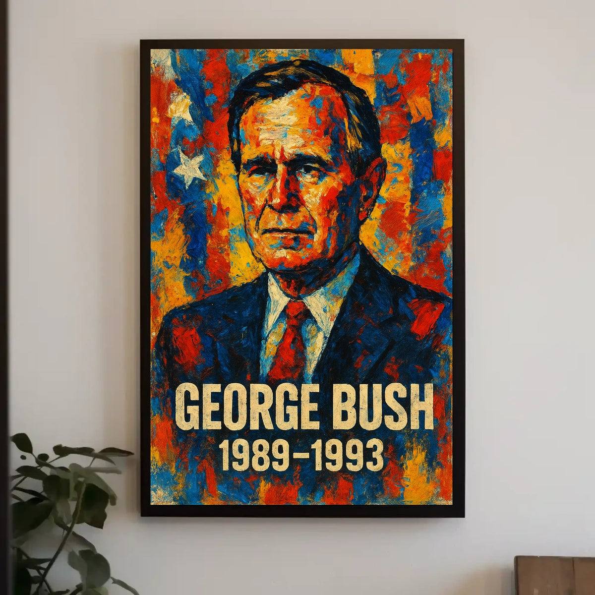 George H. W. Bush 41st President of the United States Glitch Hop Art Poster