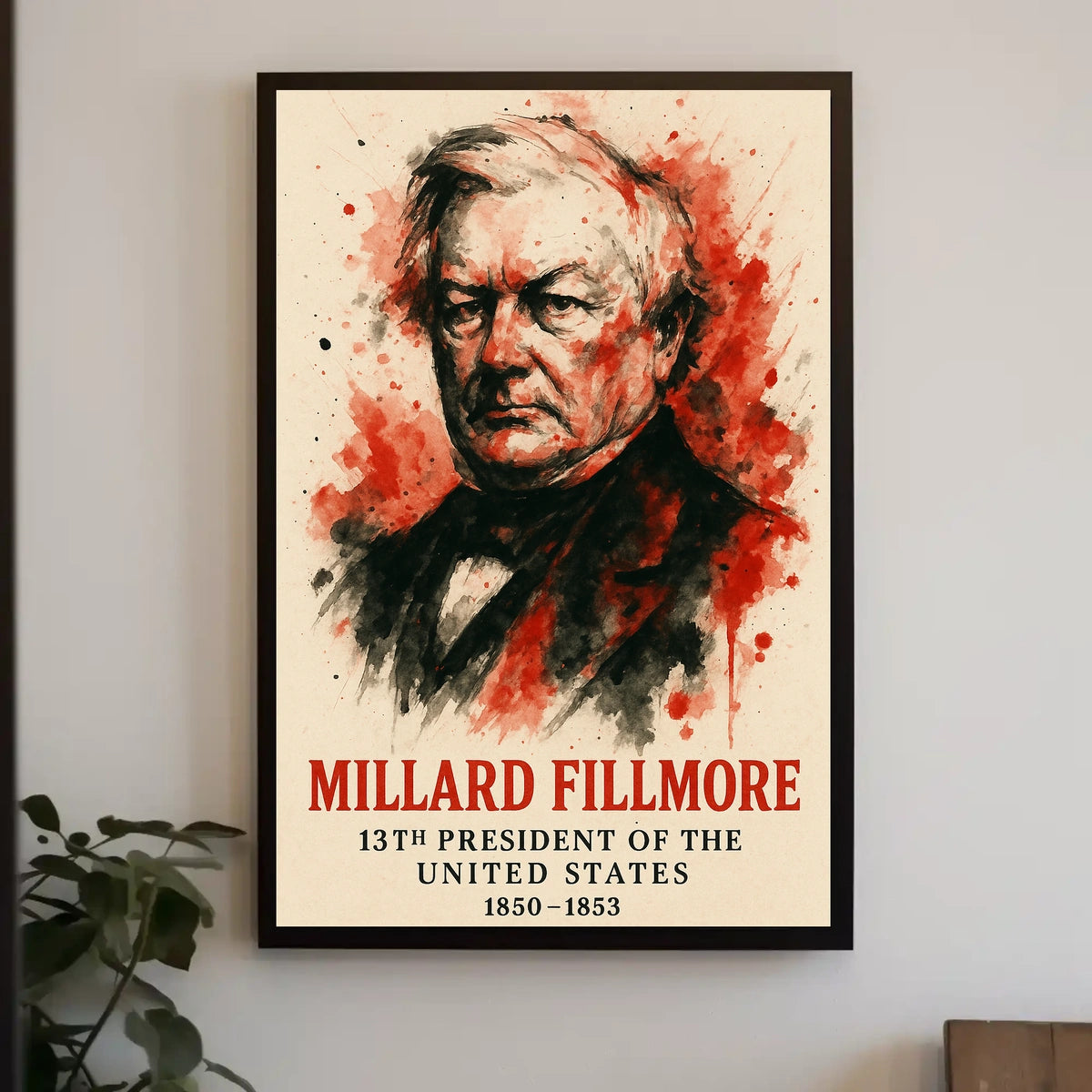 Millard Fillmore watercolor portrait in Historical Poster