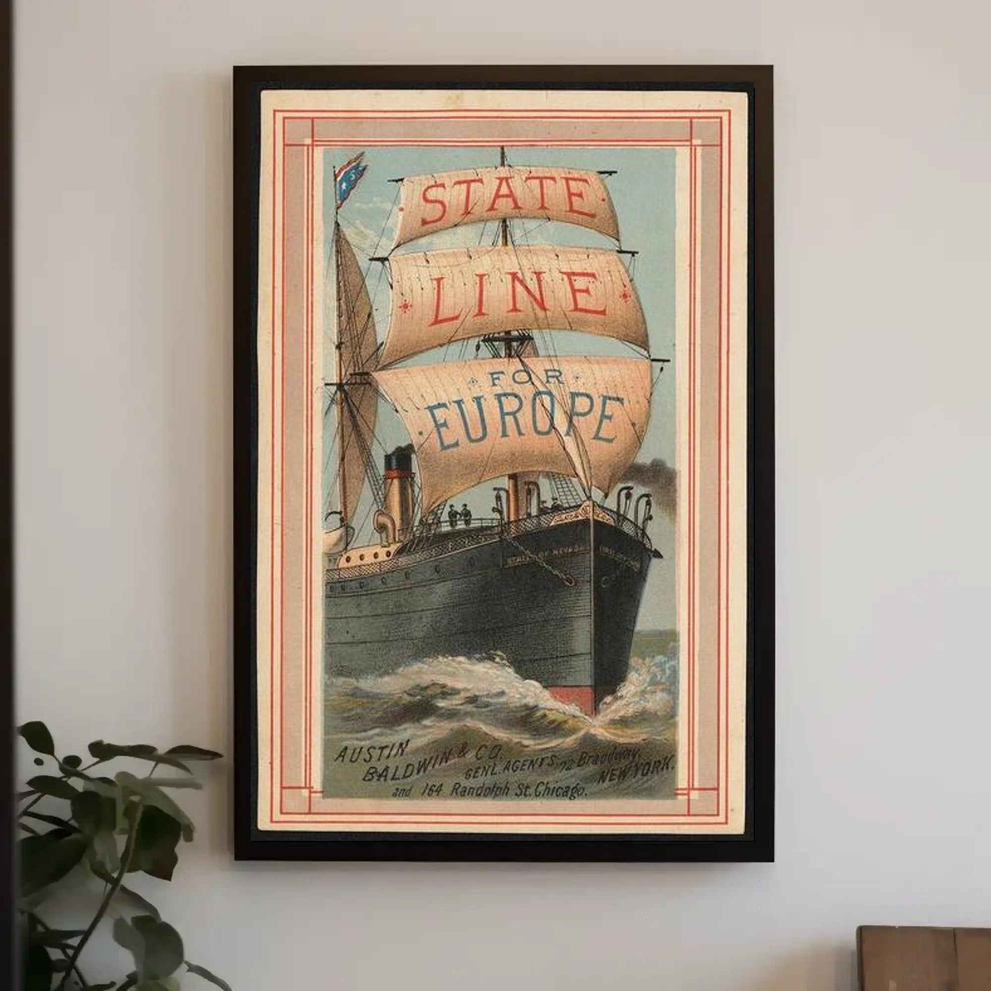State Line for Europe Poster PosterGoat