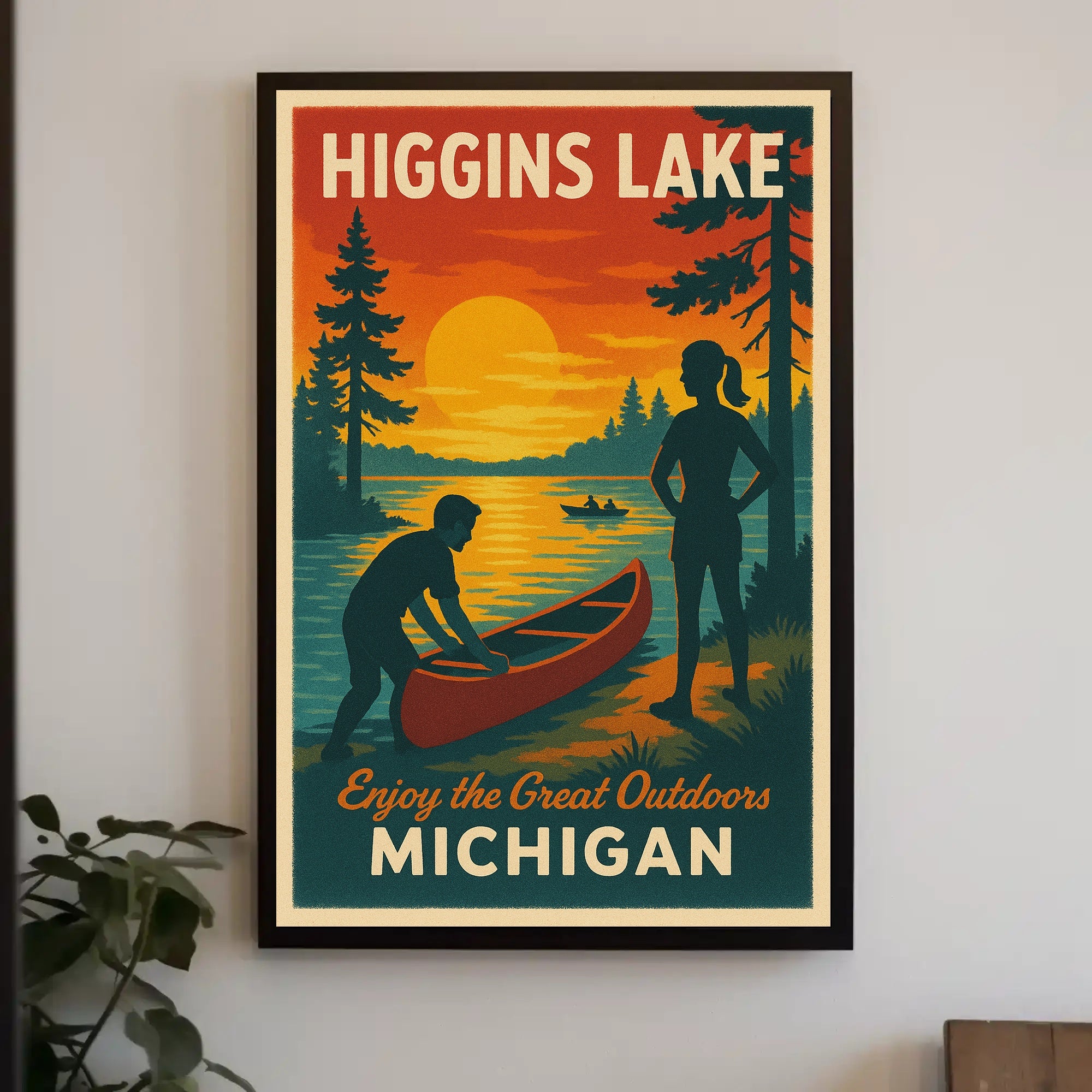 Higgins Lake Sunset Travel Poster