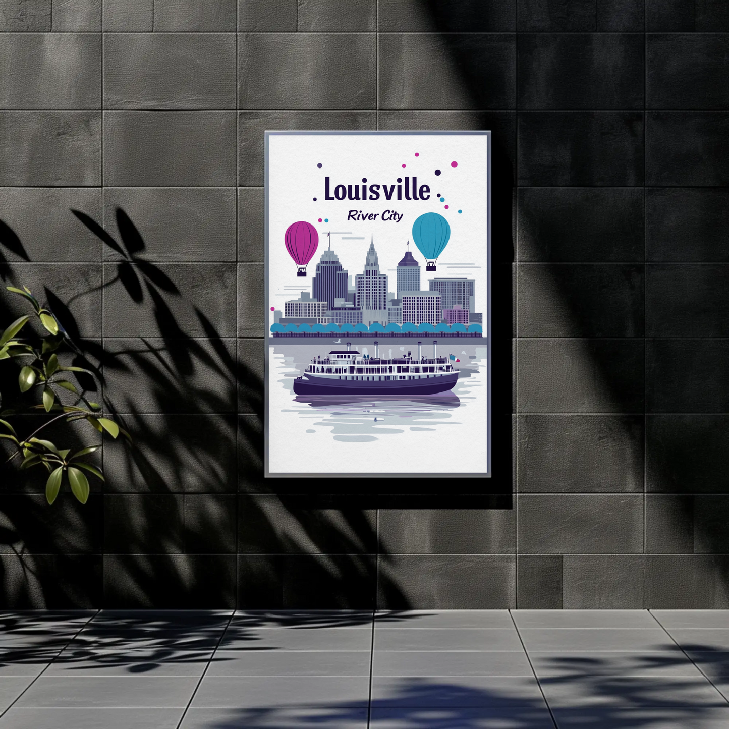 Louisville River City Vintage Poster